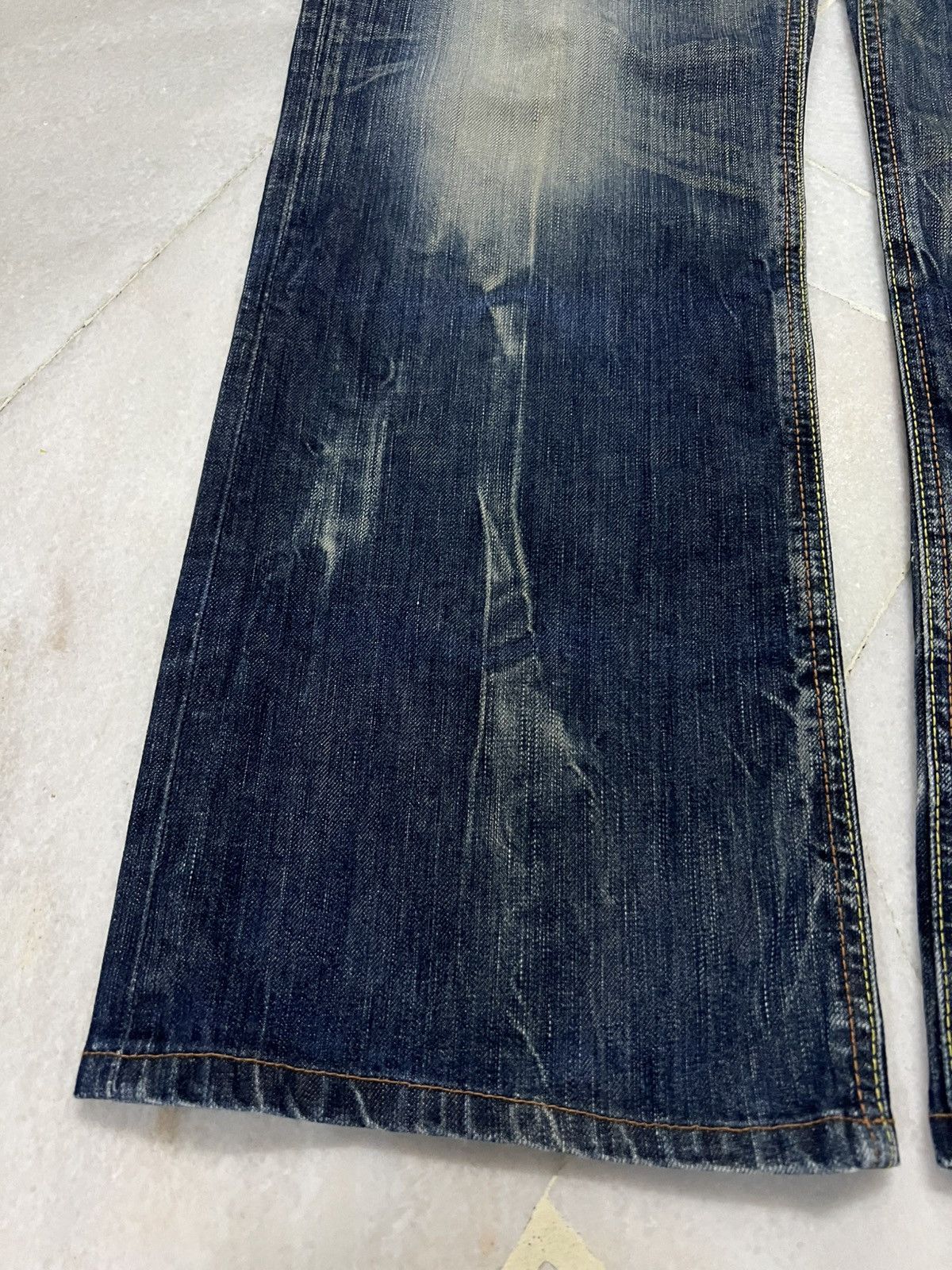 Edwin 💥Flare💥Edwin 503 Blue Trip Claw Mud Wash Jeans Size US 33 - 3 Thumbnail