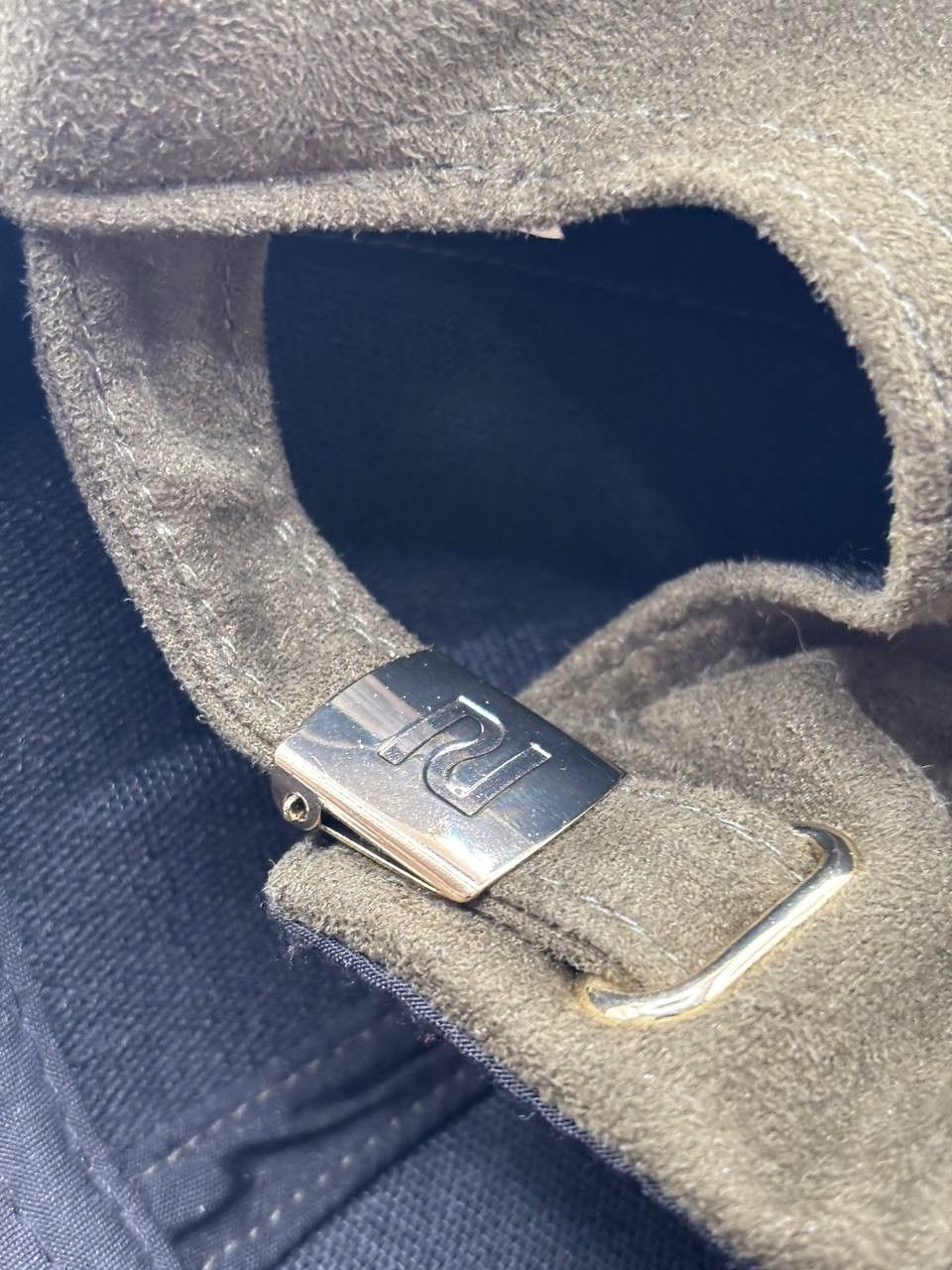 River Island River Island Suede Texture Cap-Olive Green w/Gold Hardware Size ONE SIZE - 9 Thumbnail