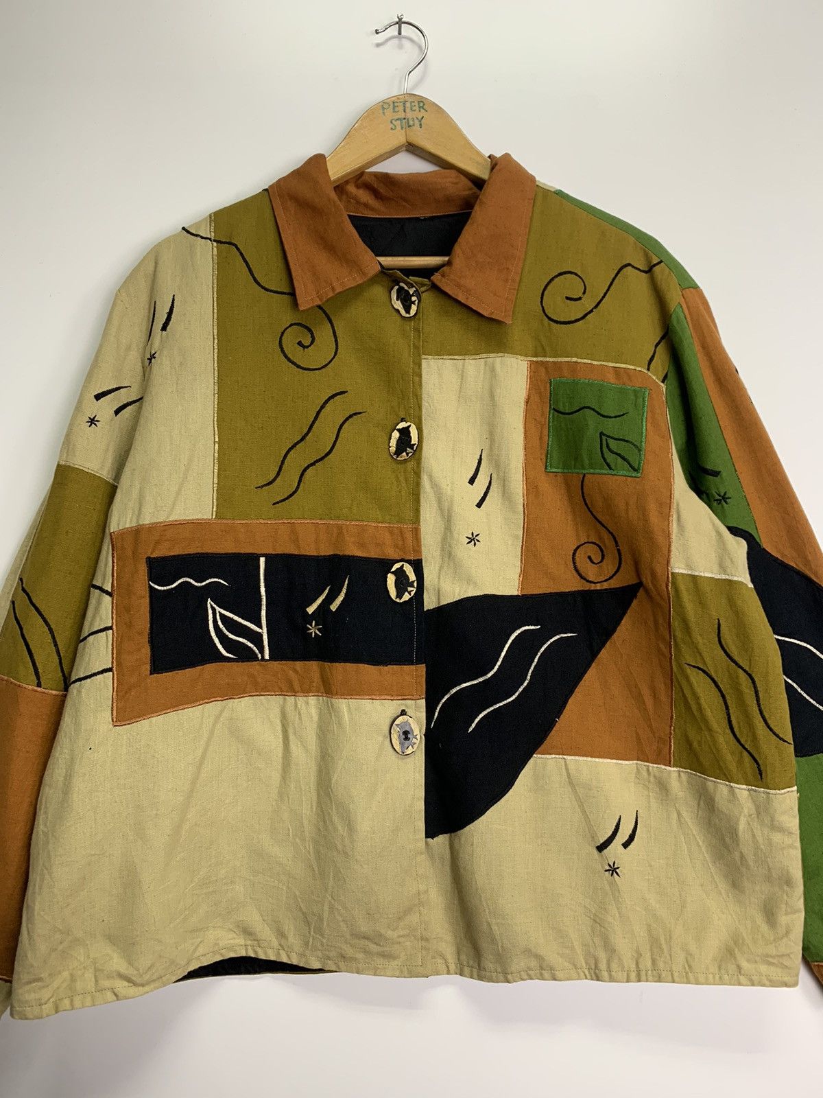 Japanese Brand × Vintage Vintage Japanese Block Buttons Up Size US L / EU 52-54 / 3 - 2 Thumbnail