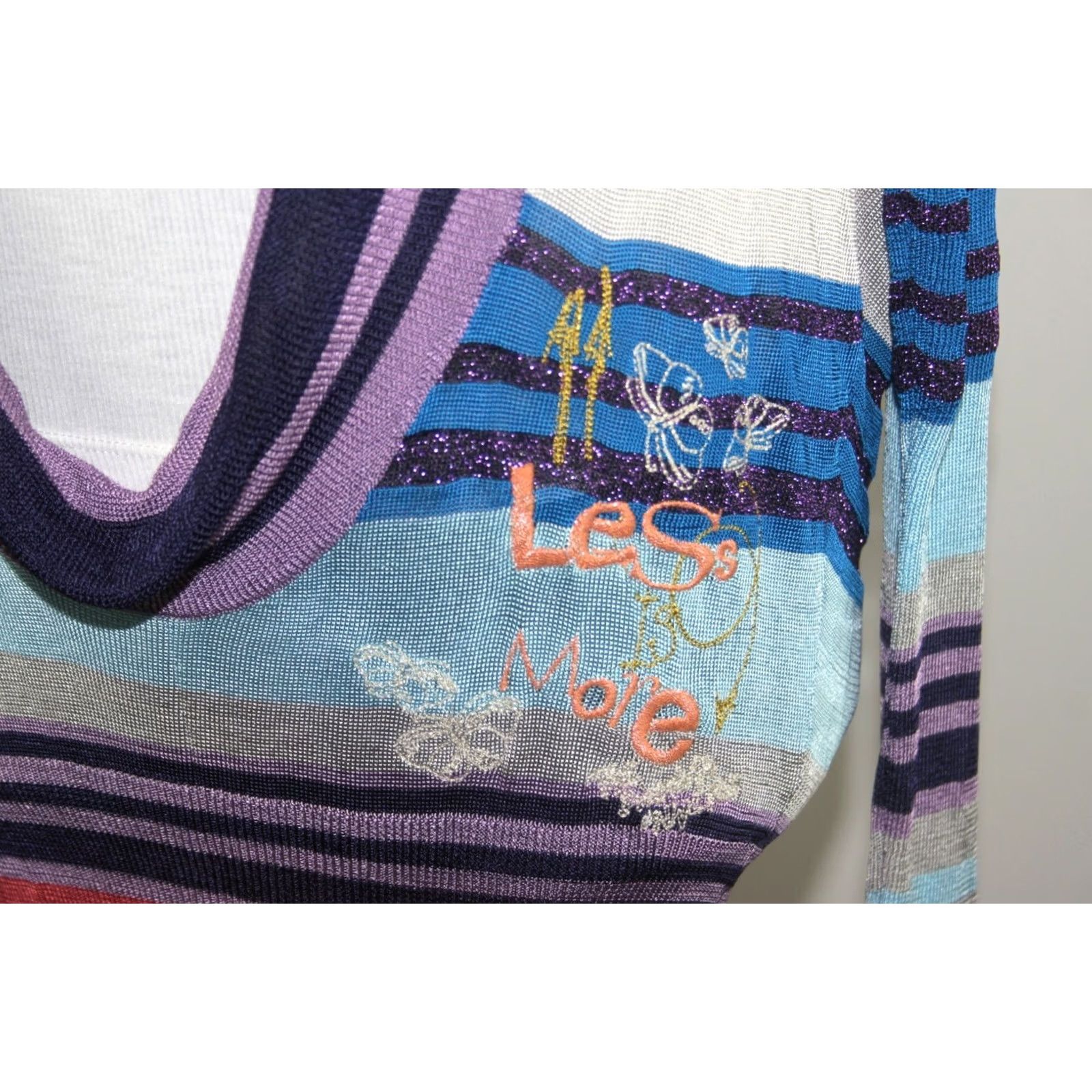 Desigual Desigual Blouse Shirt Multicolored Striped Tunic Long Sleeve S Womens Size S / US 4 / IT 40 - 3 Thumbnail