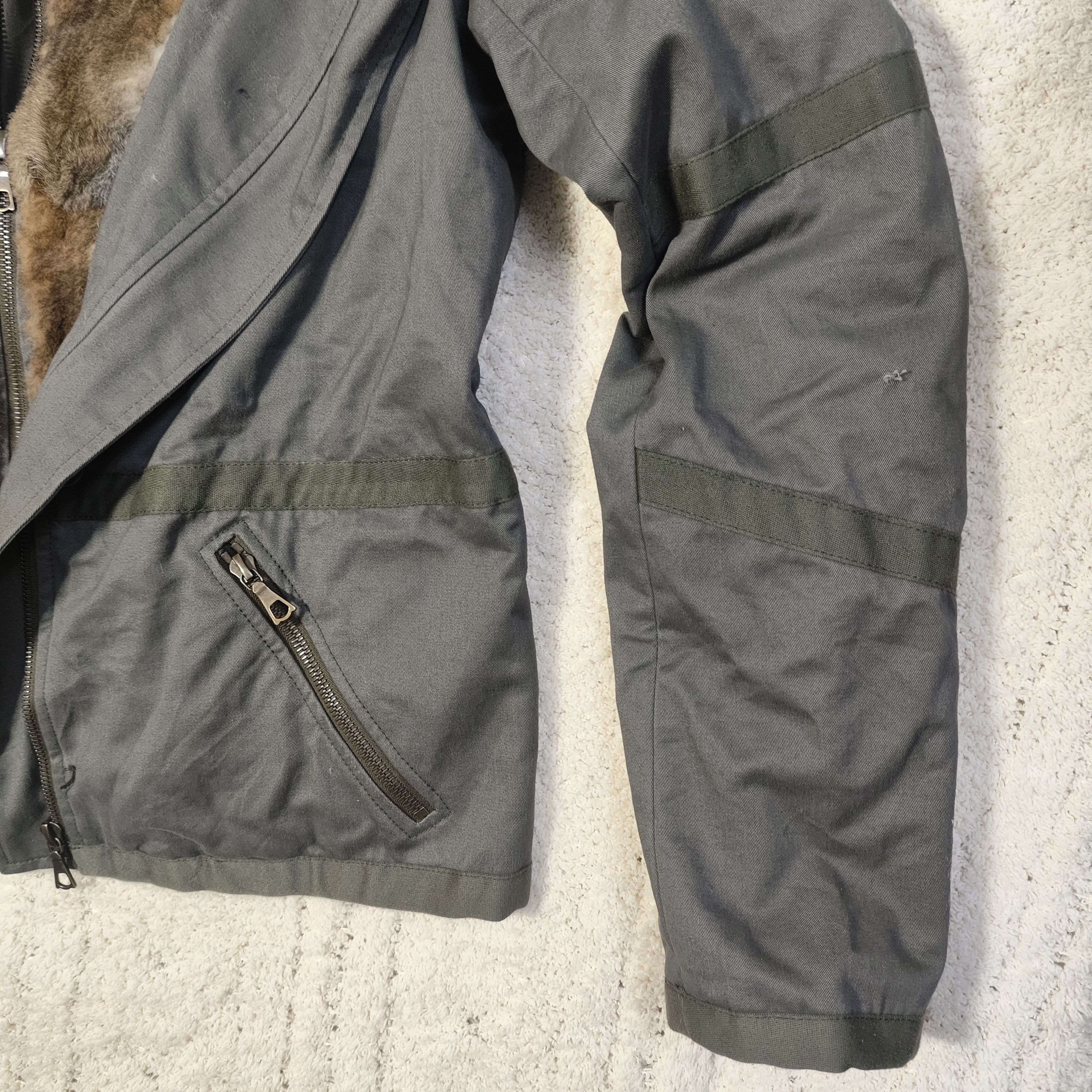 Yves Salomon ARMY Yves Salomon Cement Grey Khaki Fur Zip Up Jacket Size XS / US 0-2 / IT 36-38 - 12 Thumbnail