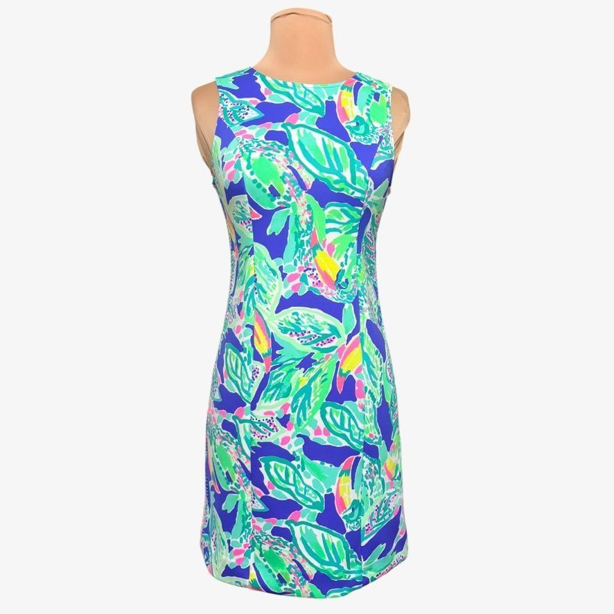 Lilly Pulitzer Lilly Pulitzer Mila Shift Dress XXS Stretch Multi Neon Tropi Size XXS / US 00 / IT 34 - 2 Thumbnail