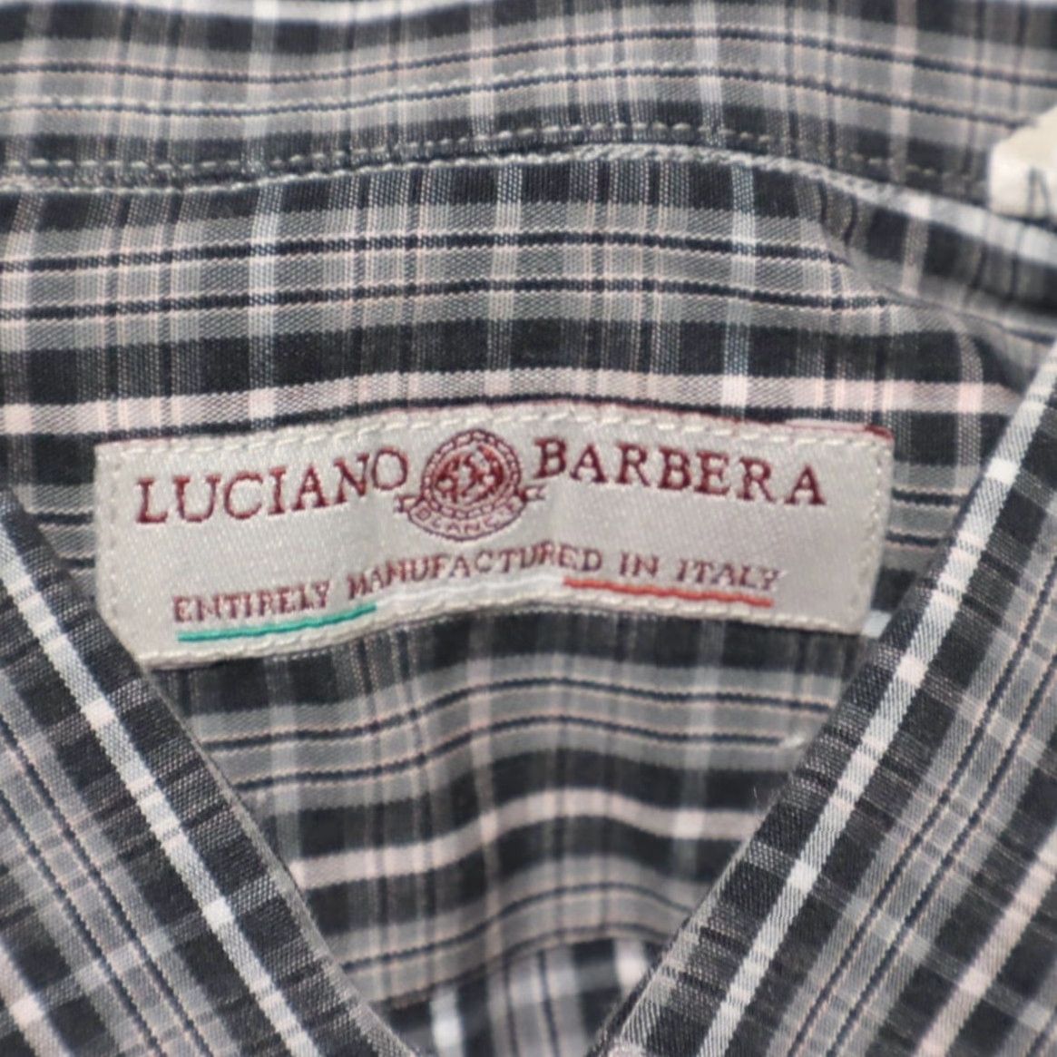 Vintage Luciano Barbera Poplin Cotton Plaid Button Down Shirt Black M Mens Size US M / EU 48-50 / 2 - 5 Thumbnail