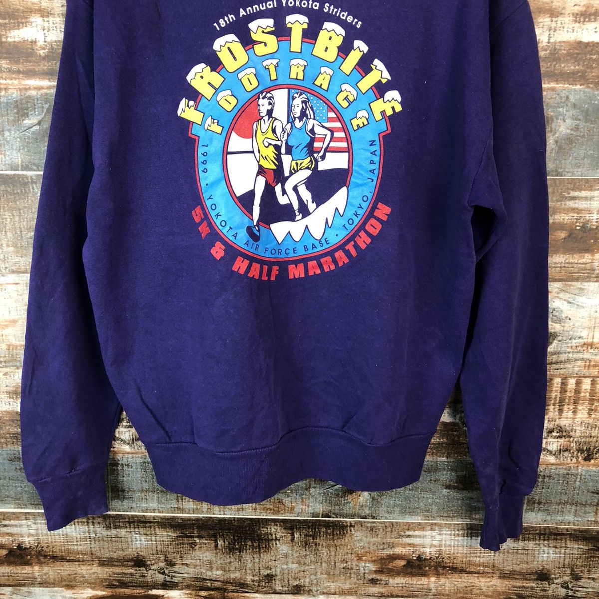 Vintage 99' Yokota Striders Running Club Purple Sweatshirt #A2059 Size US M / EU 48-50 / 2 - 4 Thumbnail