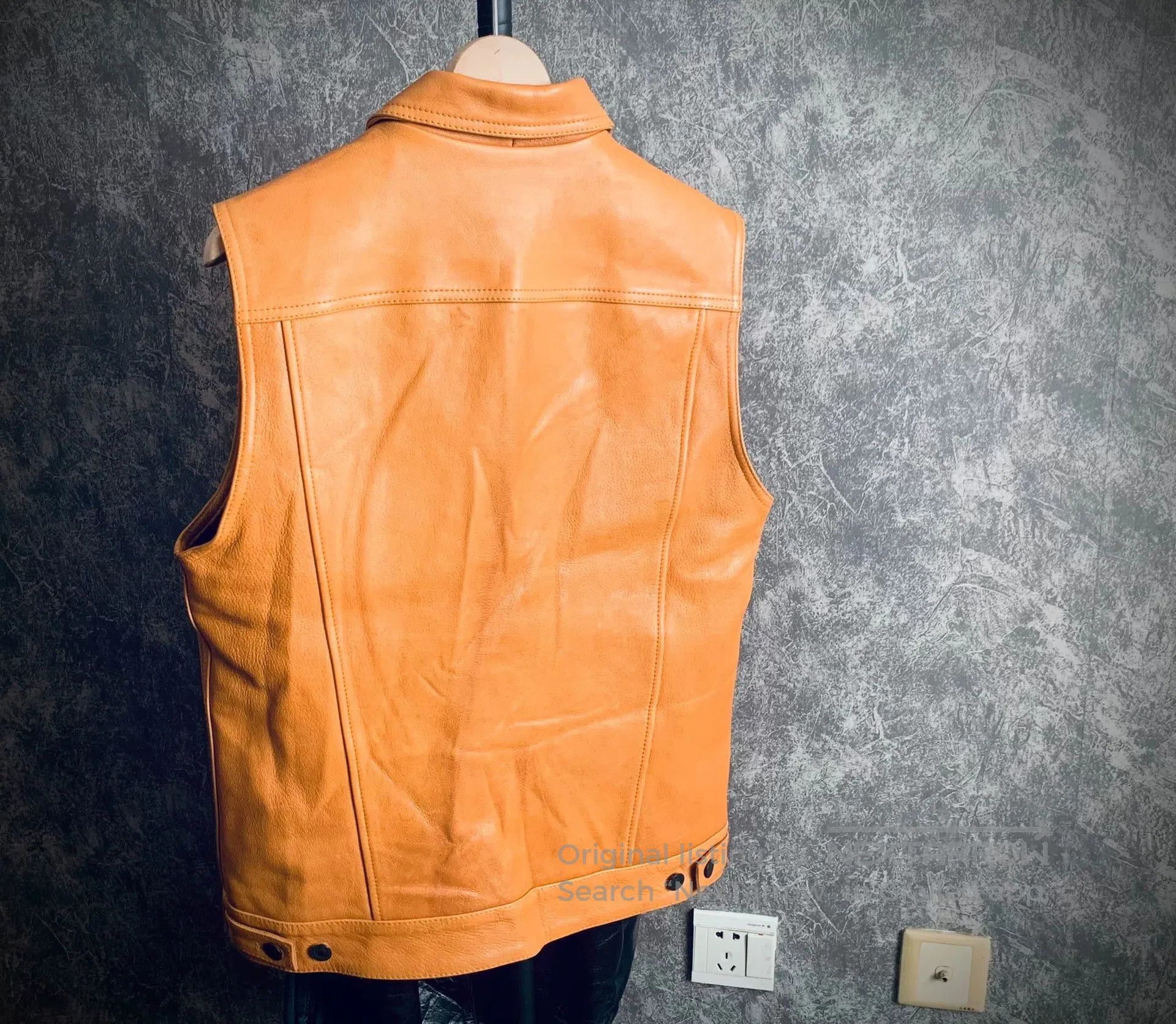 WEST RIDE westride genuine leather sleeveless motorcycle vest. Size US M / EU 48-50 / 2 - 2 Thumbnail