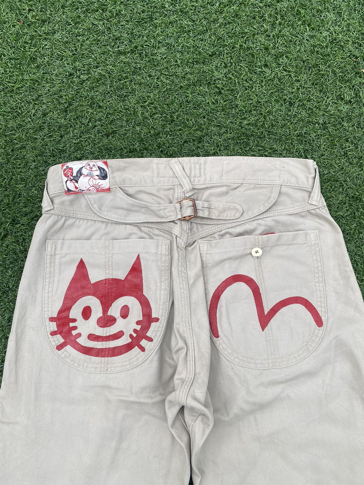 Evisu EVISU YAMANE RED CAT N SEA GULLS LOGO STRAIGHT PANTS Size US 31 - 2 Thumbnail