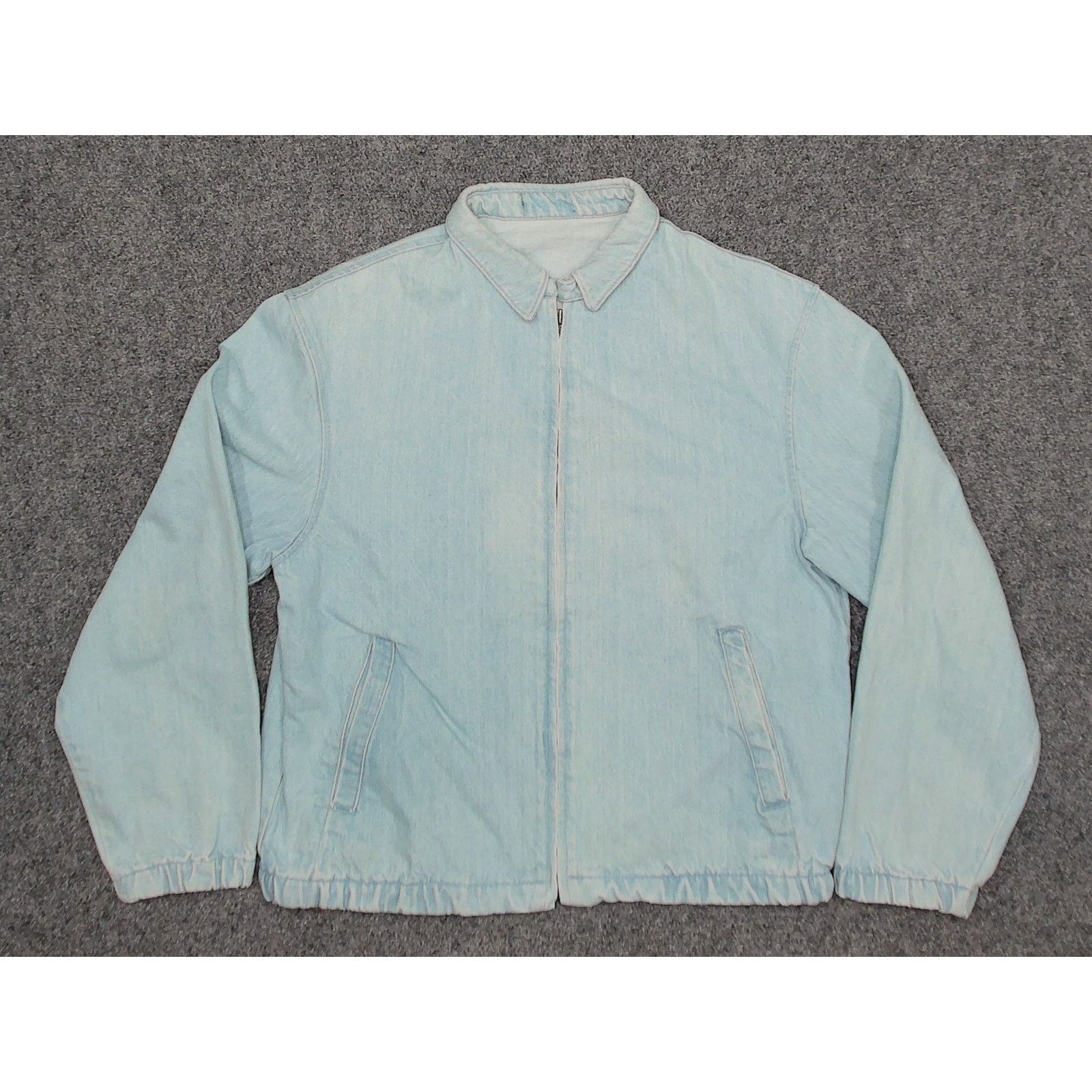 Vintage 0s Vintage Light Wash Denim Boxy Cropped Bomber Jacket Size US L / EU 52-54 / 3 - 3 Thumbnail