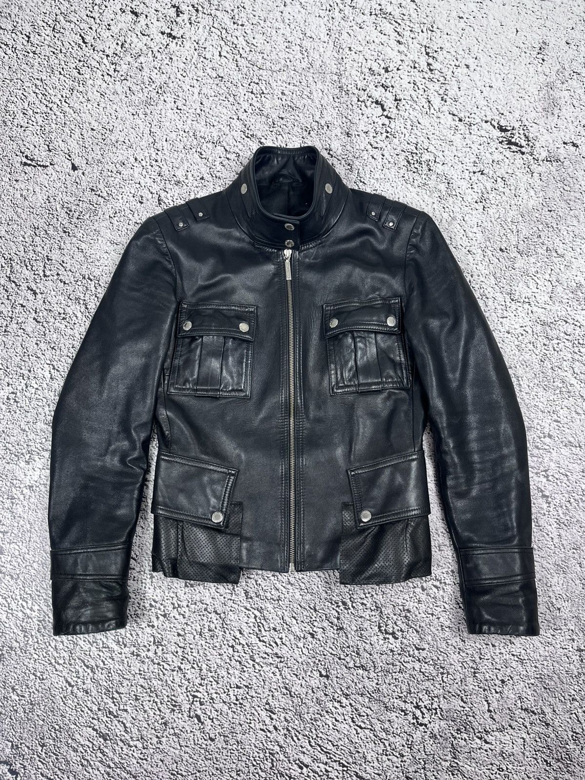 Leather Vintage D&G Style Leather Military jacket size S Avant Garde Size S / US 4 / IT 40 - 1 Thumbnail