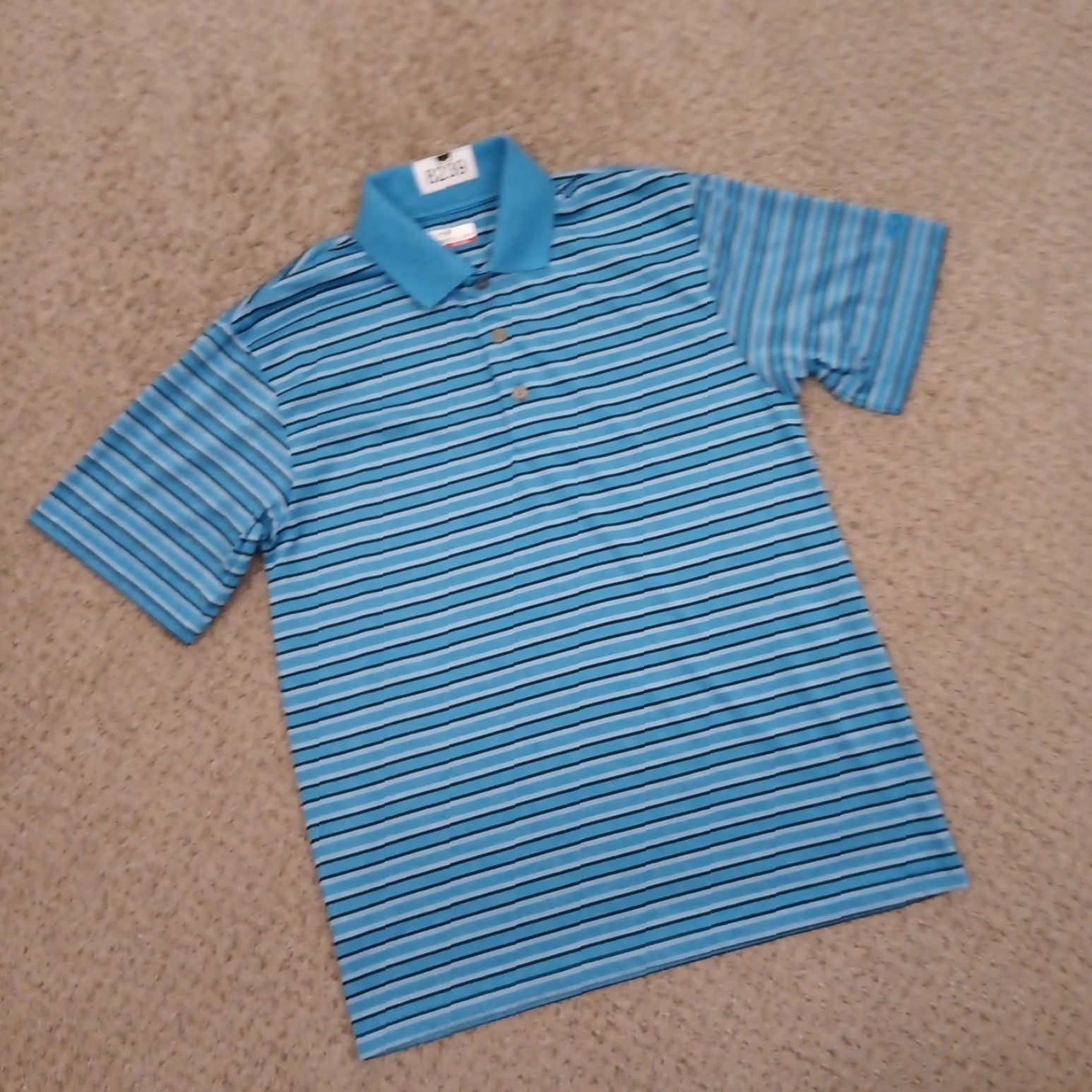 Vintage Grand Slam Polo Shirt Mens Small Blue Striped Short Sleeve Polyester Polo Shirt Mens S Blue Striped Short Sleeve Polyester Size US S / EU 44-46 / 1 - 5 Thumbnail
