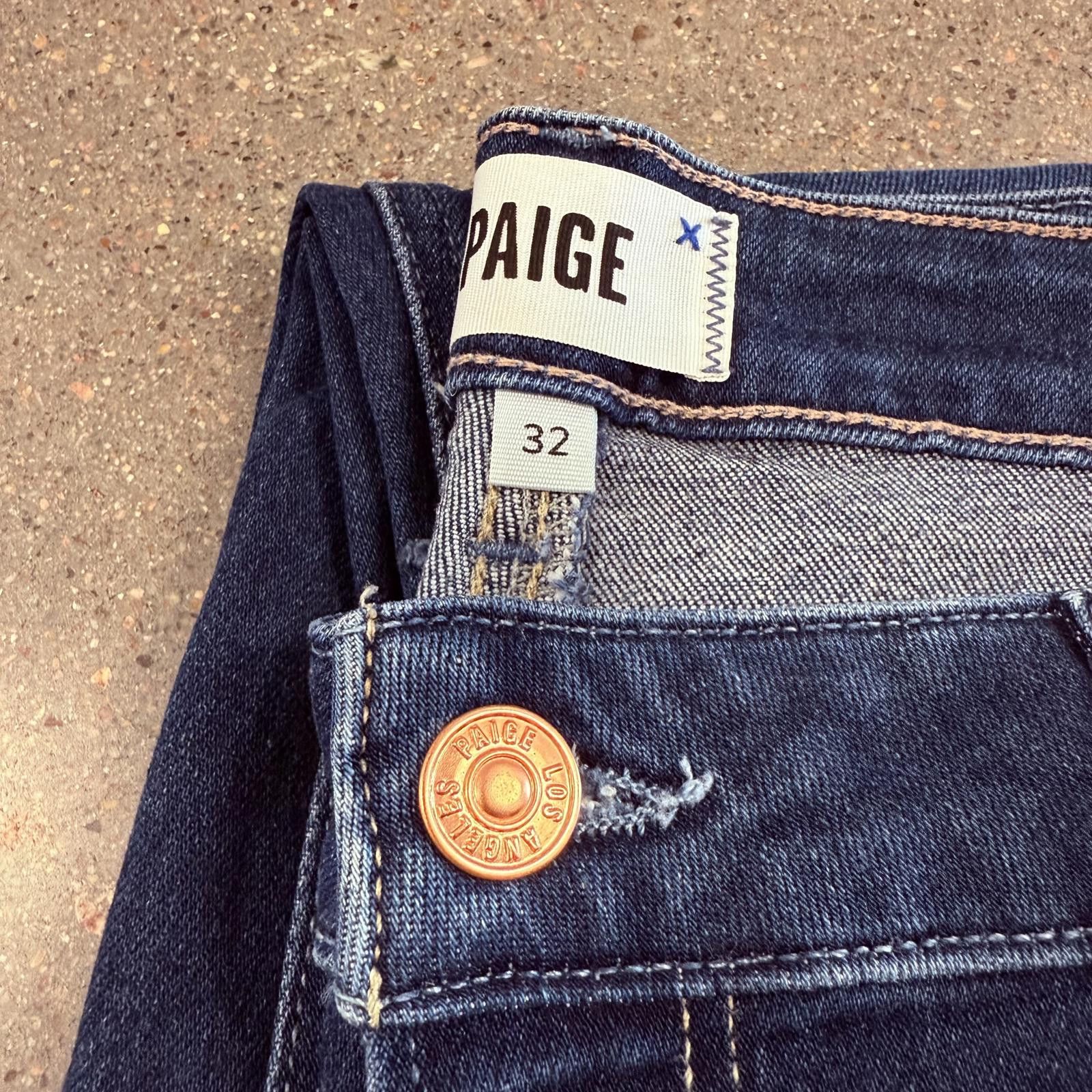 Paige NWOT Paige Amber Crop Jean Premium Denim w/ Raw Hem - 32 Size 32" / US 10 / IT 46 - 6 Thumbnail