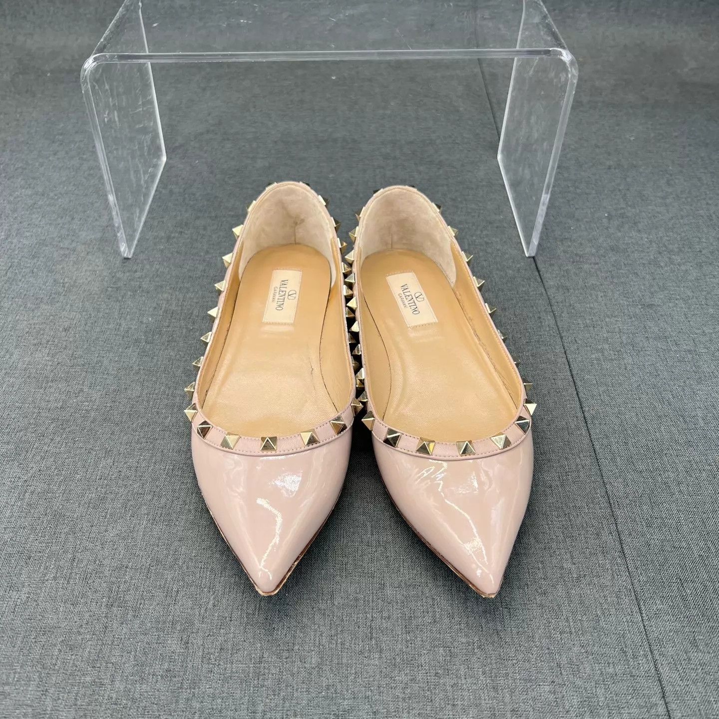 Valentino Valentino Rockstud Nude Leather Flat 38 Size US 7.5 / IT 37.5 - 4 Thumbnail