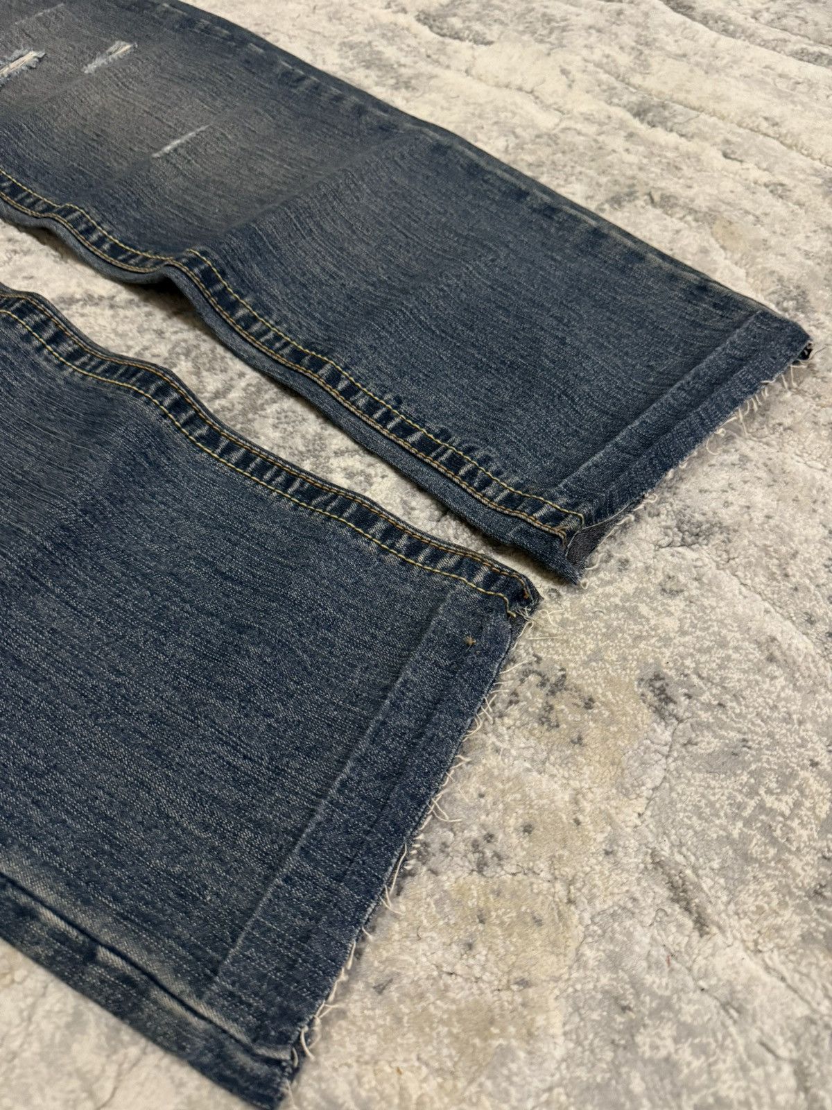 Japanese Brand Amore puro Artisanal Studded Distressed Baggy Jeans Size US 32 / EU 48 - 14 Thumbnail