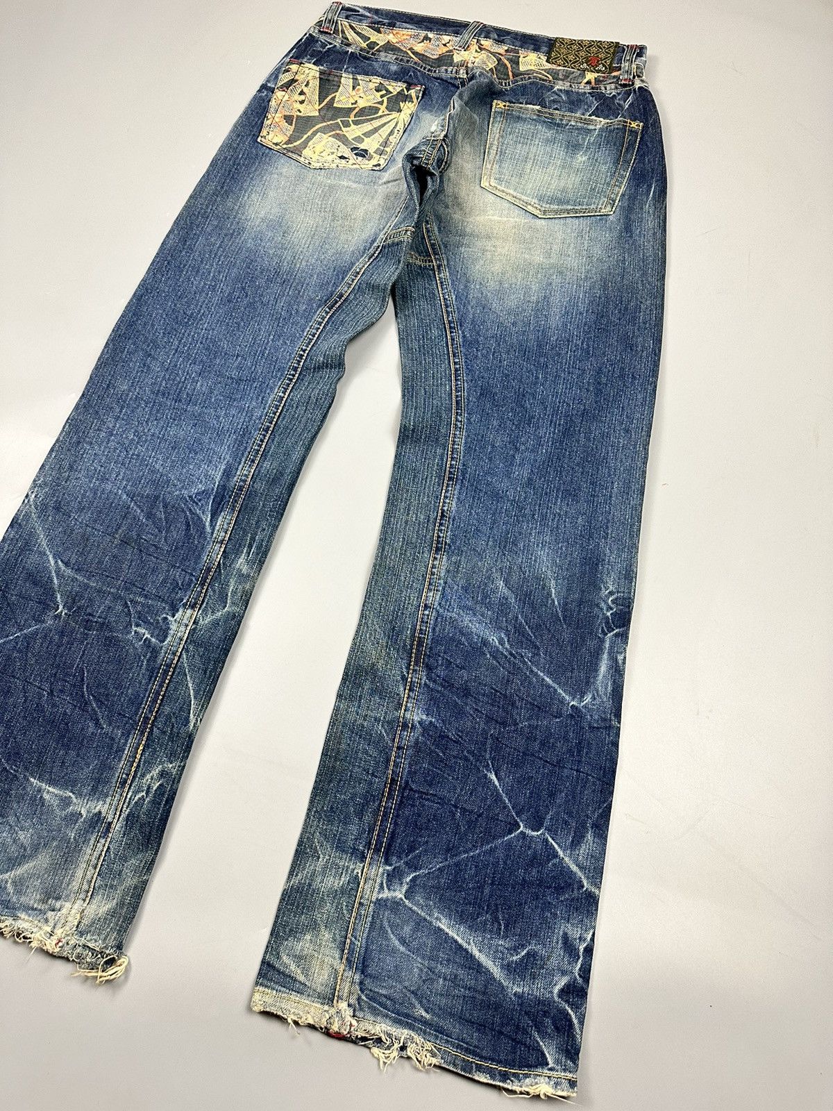 Eternal Distressed Vintage Eternal Japanese Arts Whiskered Denim Size US 33 - 4 Thumbnail