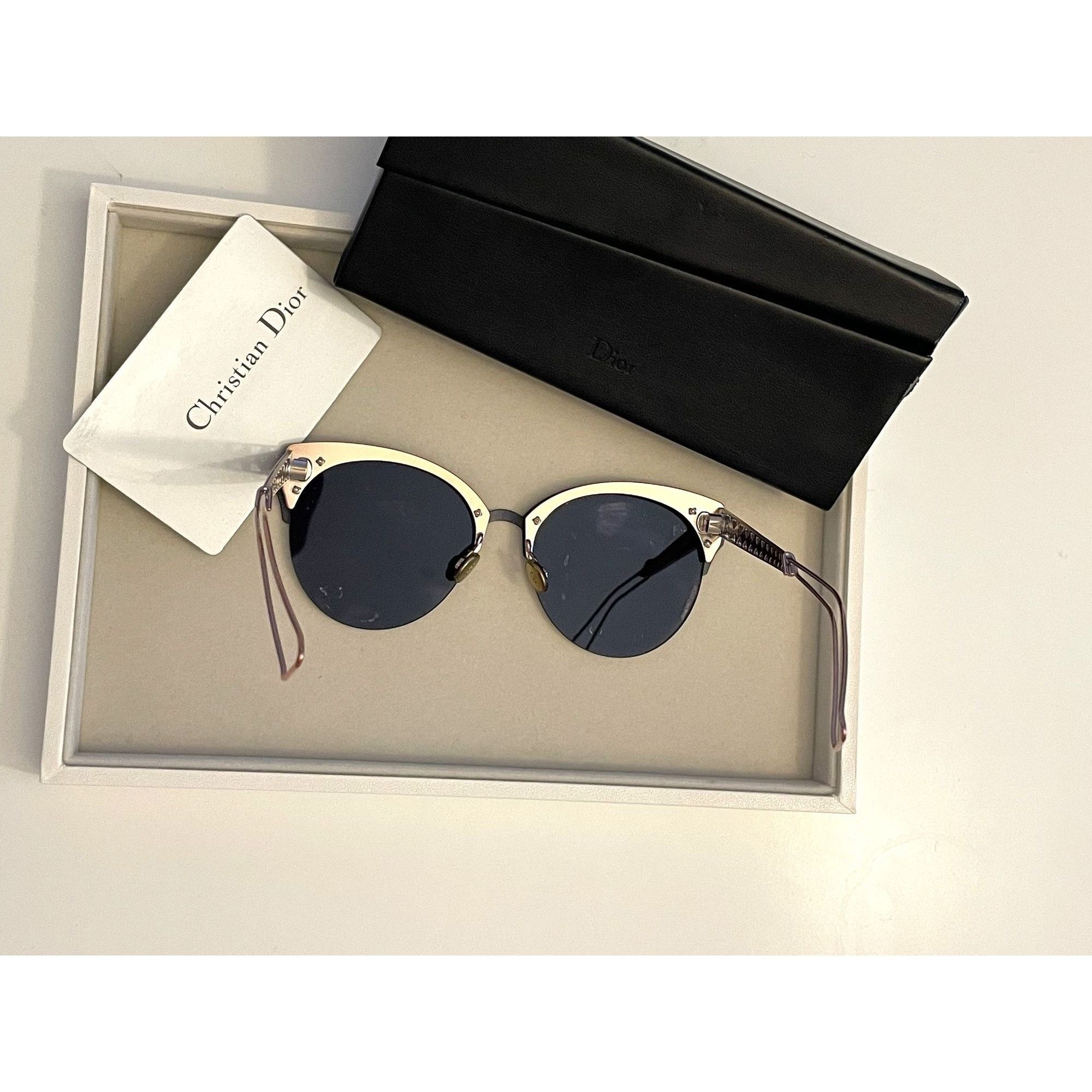 Dior Christian Dior Metal Cat-Eye Sunglasses With Mirror Lenses & Size ONE SIZE - 2 Thumbnail