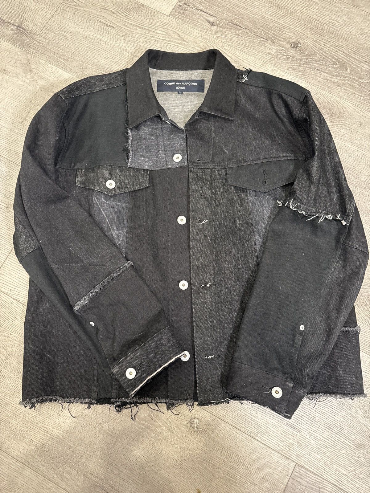 Comme Des Garçons Homme Patchwork Distressed Denim Jacket