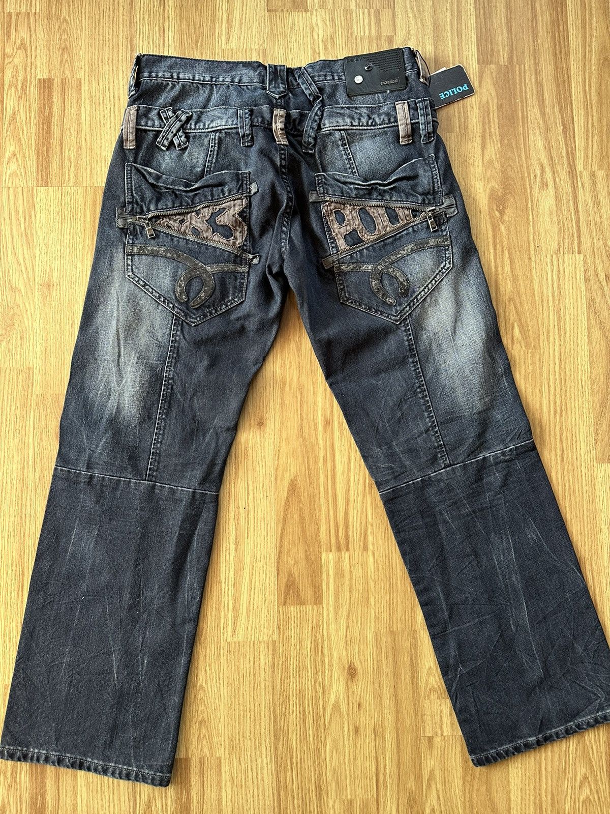 Japanese Brand × Police × Vintage Crazy Police 883 Jeans Double pants |  Grailed