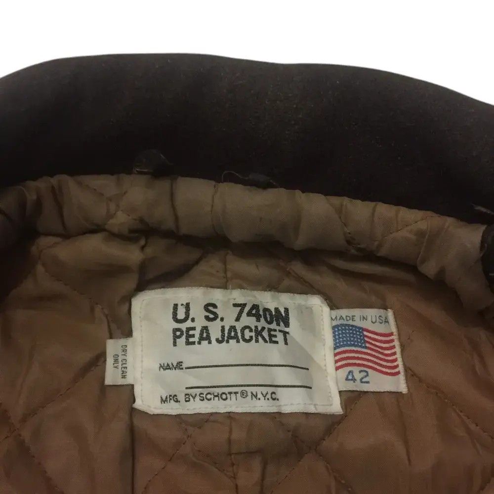 Schott × Vintage Vintage Schott NYC U.S 740N Pea Wool Coat Jacket Size US L / EU 52-54 / 3 - 8 Thumbnail