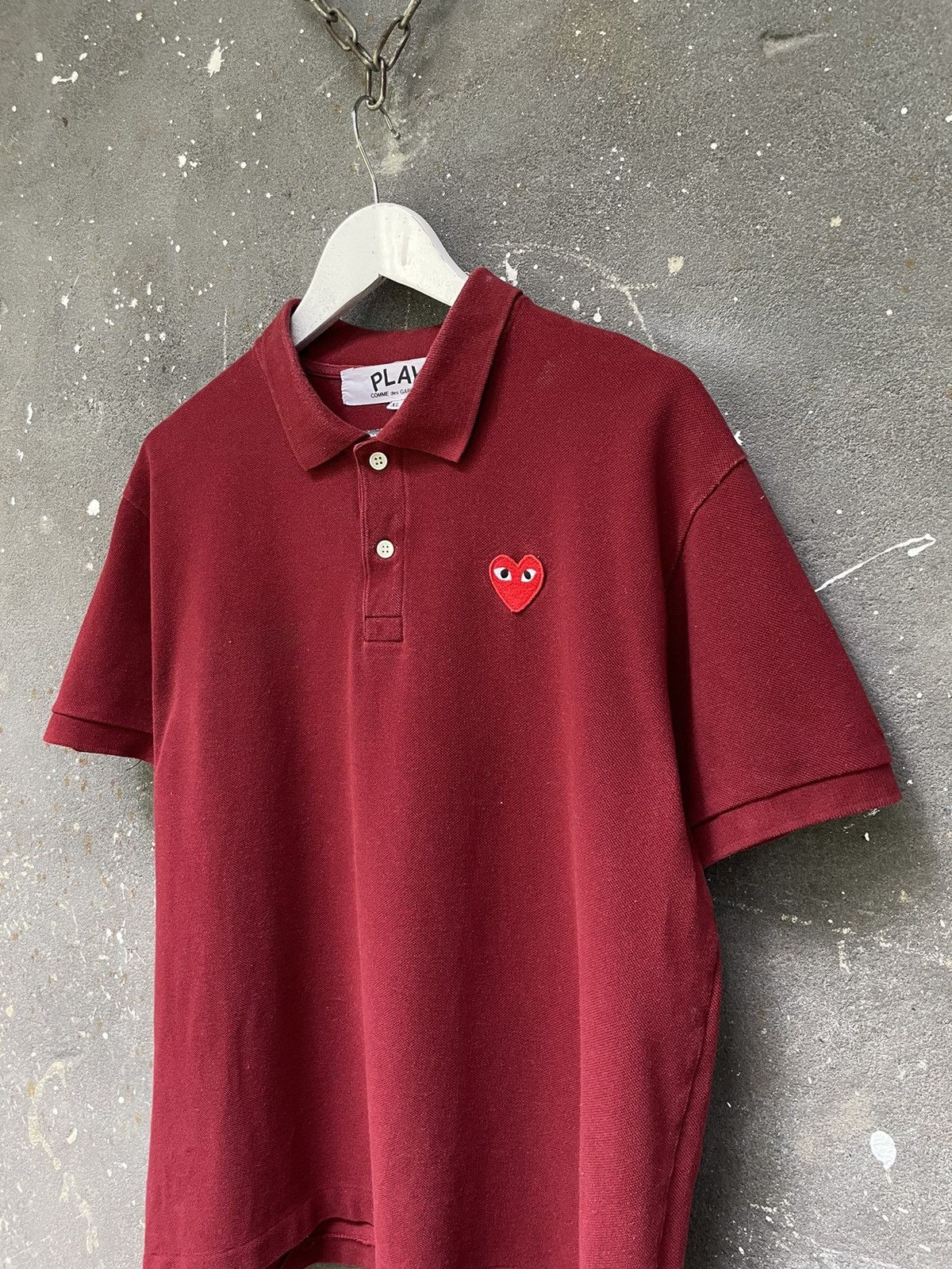 Comme des Garcons PLAY Play Comme Des Garçons Polo T-Shirt Red Size US XL / EU 56 / 4 - 4 Thumbnail