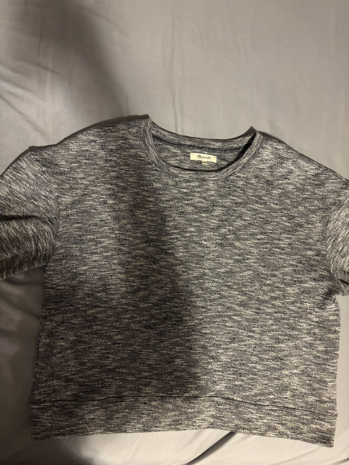 Madewell Madewell Grey and Black Crop Top Sweater Size L / US 10 / IT 46 - 1 Thumbnail
