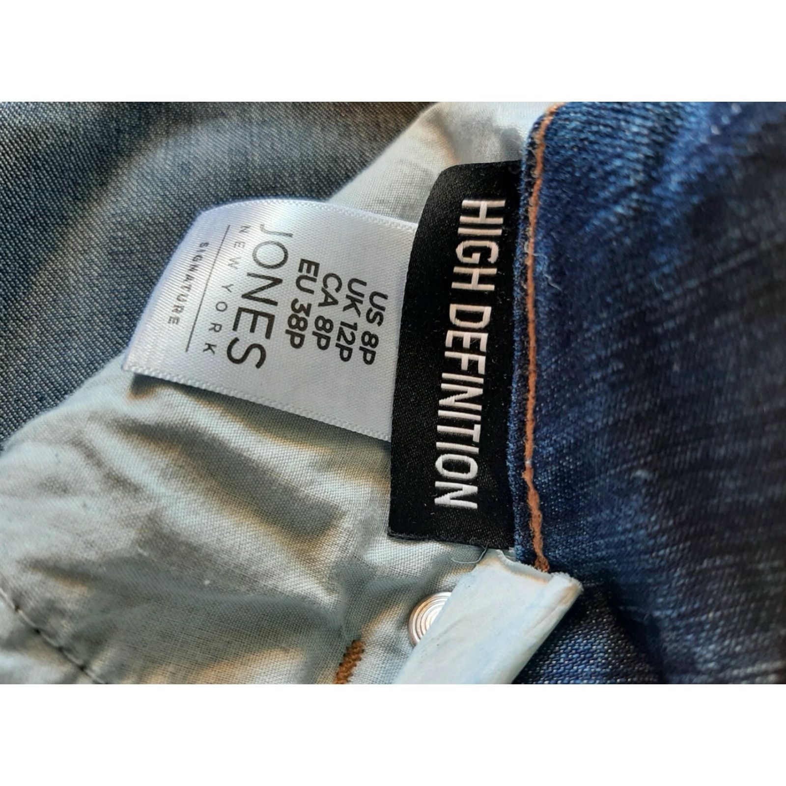 Jones New York Jones New York Blue Petites Women 8P Lexington Ankle High Definition capris Capris Jeans Slim Fit 5-Pocket Denim Casual Womens Size ONE SIZE - 6 Thumbnail