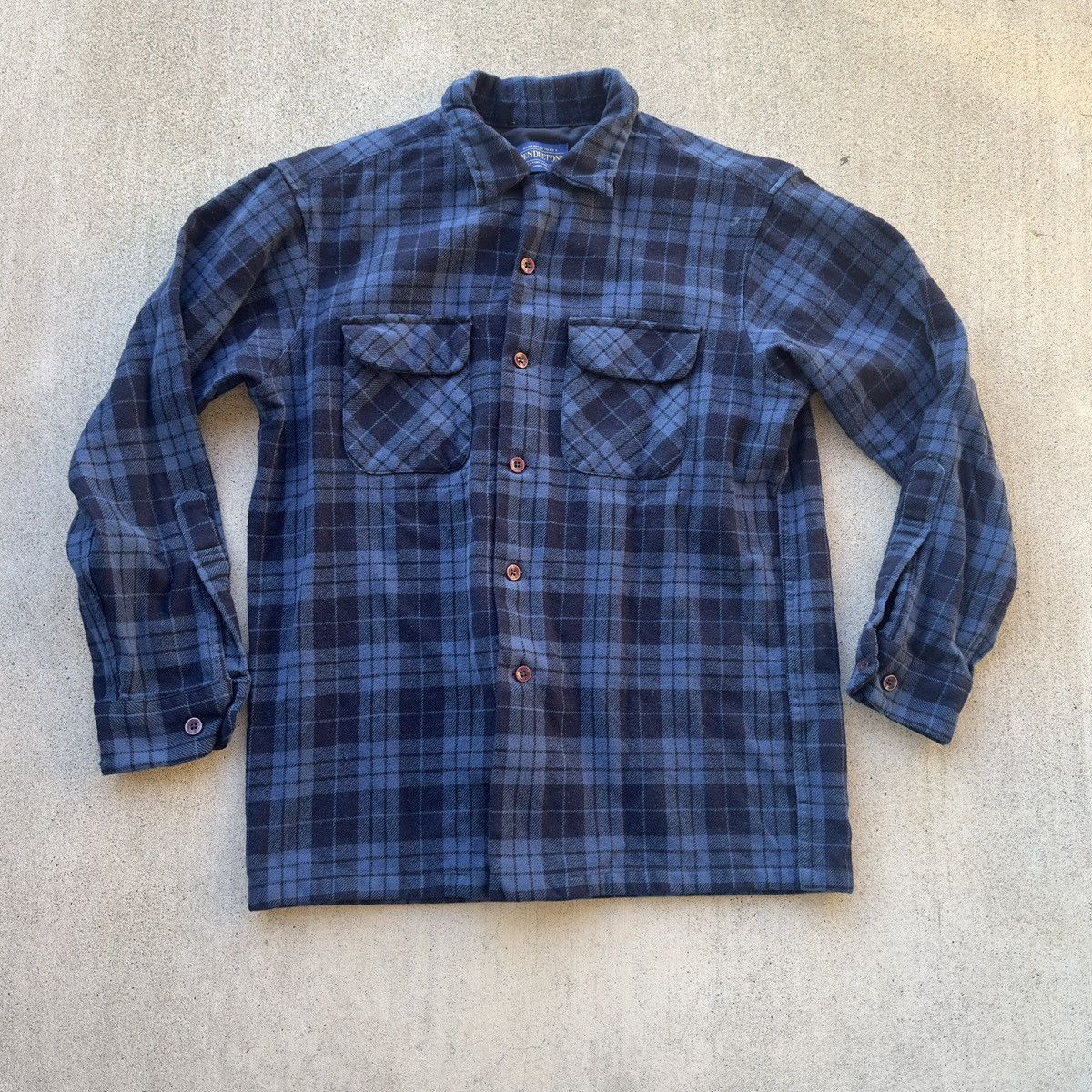 Pendleton Pendleton Board Shirt 100% Wool Plaid Blue Mens Medium Size US M / EU 48-50 / 2 - 1 Thumbnail