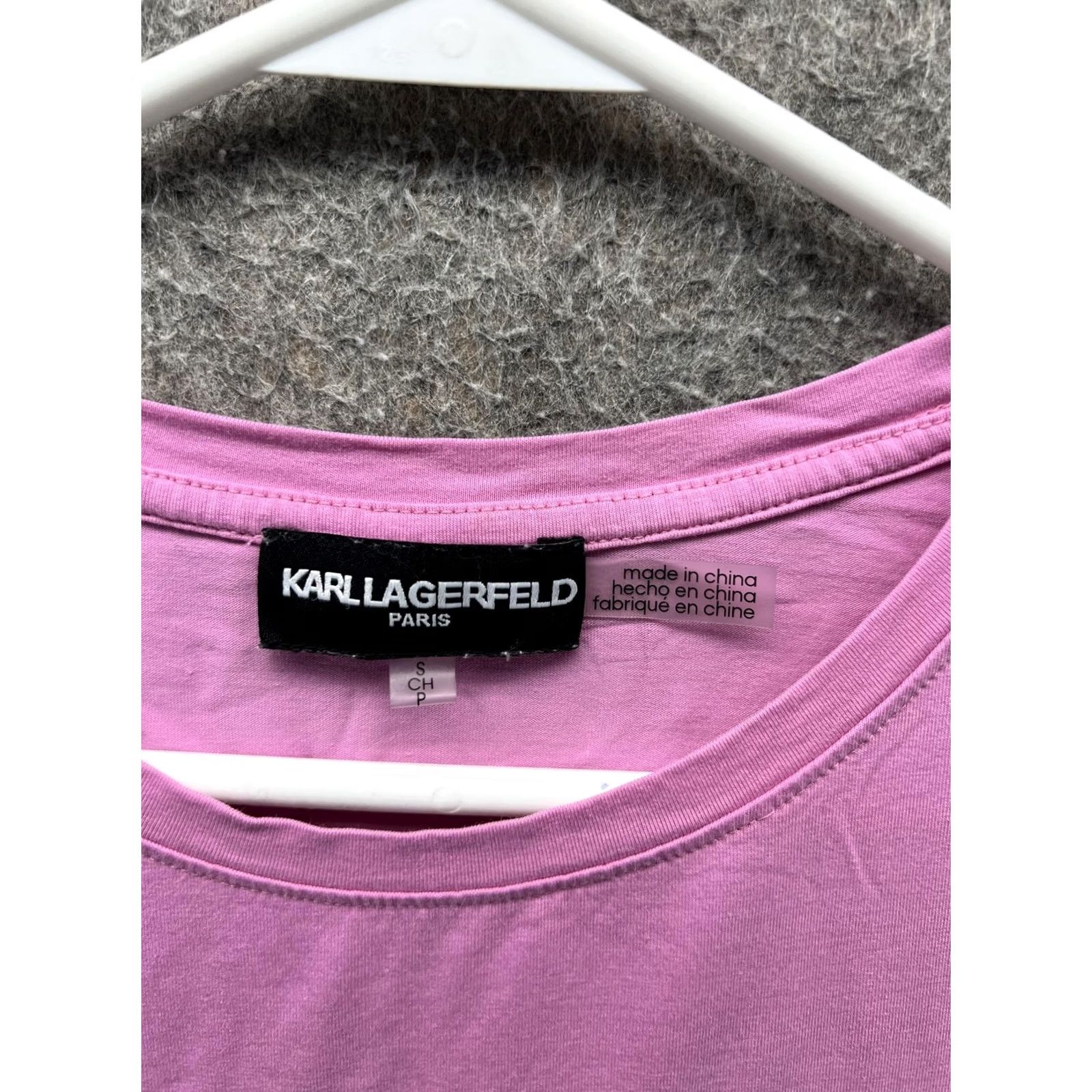 Karl Lagerfeld Karl Lagerfeld Paris Shirt Womens Small Pink Cat Rhinestone Cropped Top Size S / US 4 / IT 40 - 3 Thumbnail
