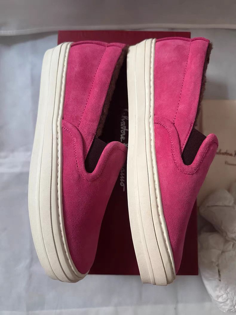 Salvatore Ferragamo Fur-Lined Flatform Sneakers Q9 Size US 6.5 / IT 36.5 - 3 Thumbnail