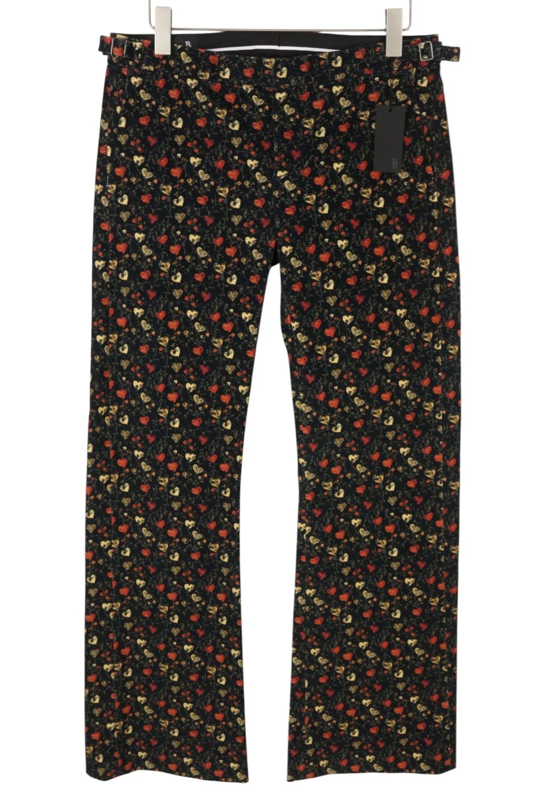R13 BOY FLARE TUXEDO 30 Hearts Black Trousers 88916 Size 30" / US 8 / IT 44 - 2 Thumbnail