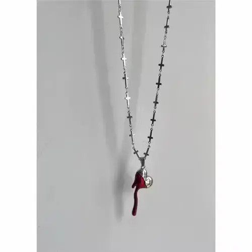 Japanese Brand Red Bloody Love Heart Pendant Necklace Size ONE SIZE - 3 Thumbnail