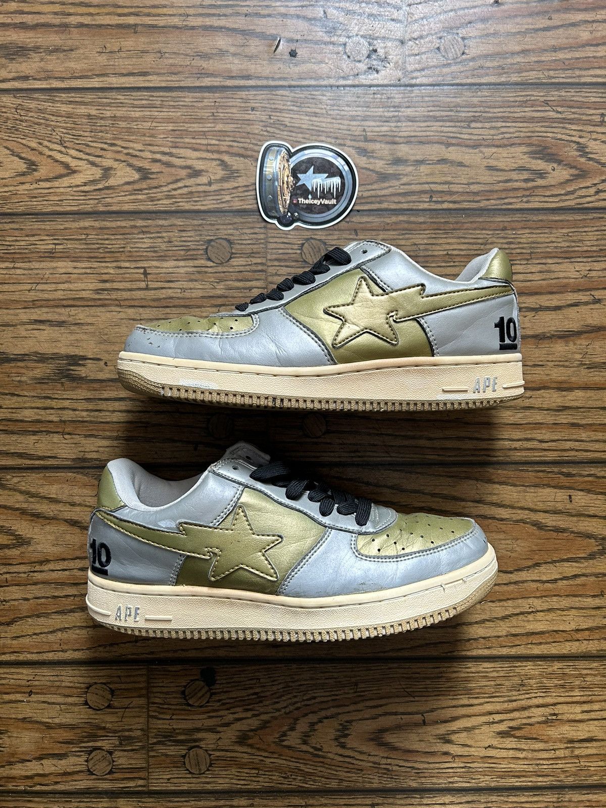 Bape Bape Grey/Green 10th Anniversary Bapesta Size US 9.5 / EU 42-43 - 1 Thumbnail