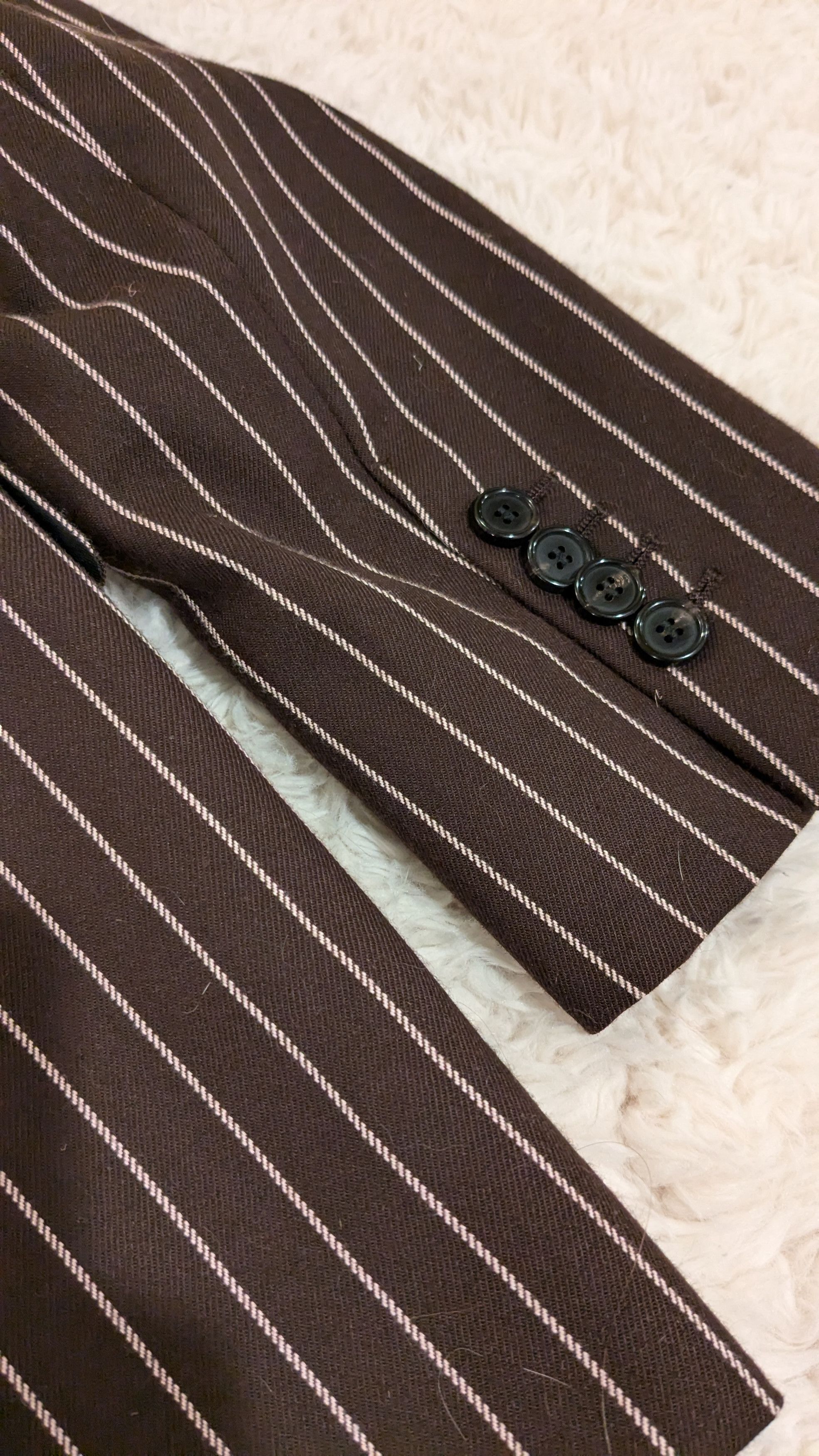 Acne Studios Acne Studios Brown and Pink Pinstripe Suit Jacket Size 44S - 5 Thumbnail
