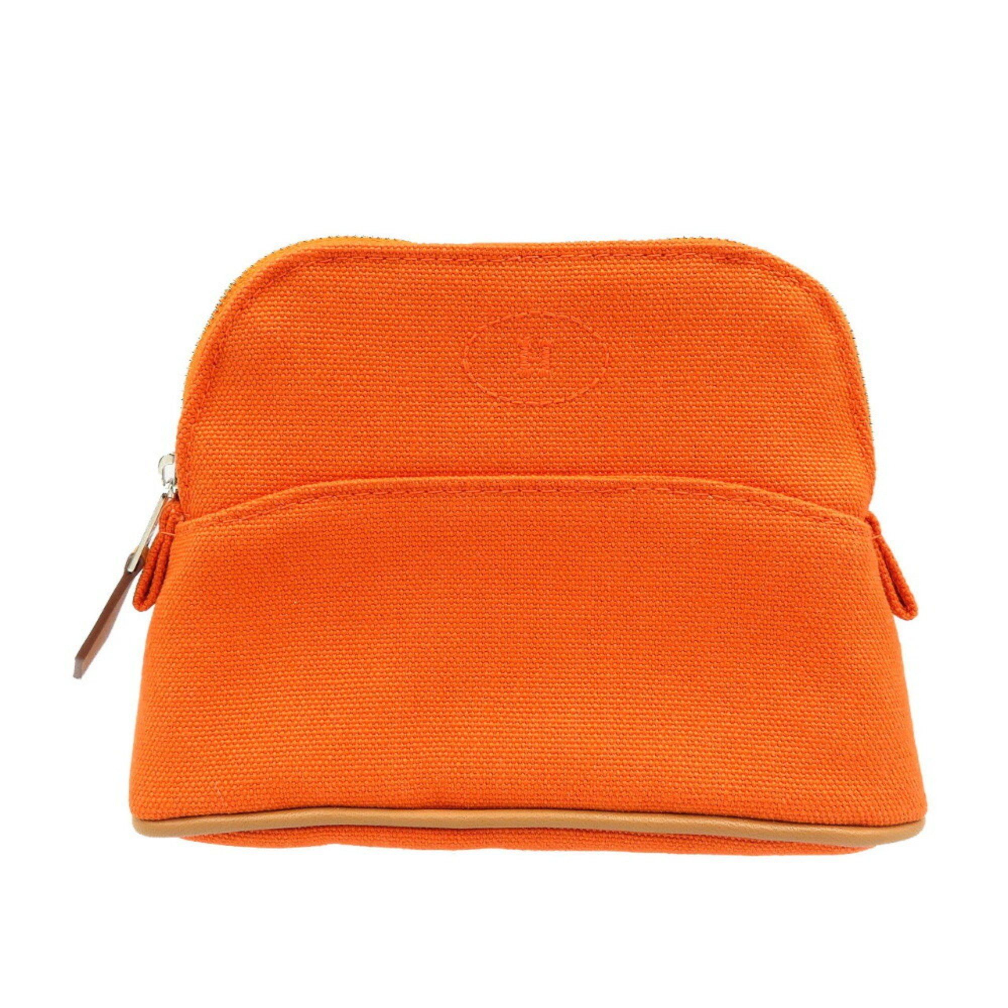 image of Hermes Bolide Pouch Canvas Orange Brown 0077Hermes 6A0077Zgg5, Women's