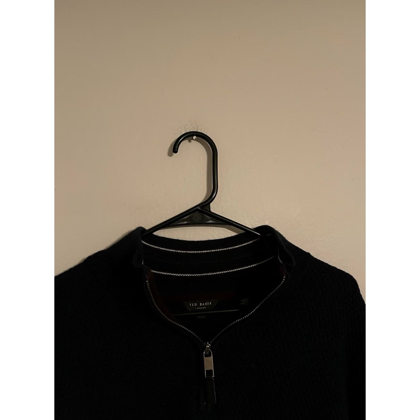 Ted Baker Ted Baker Pullover Sweater Mock Neck 1/4 Zip Textured Tunnel Navy Blue Men's 7 Size US M / EU 48-50 / 2 - 2 Thumbnail