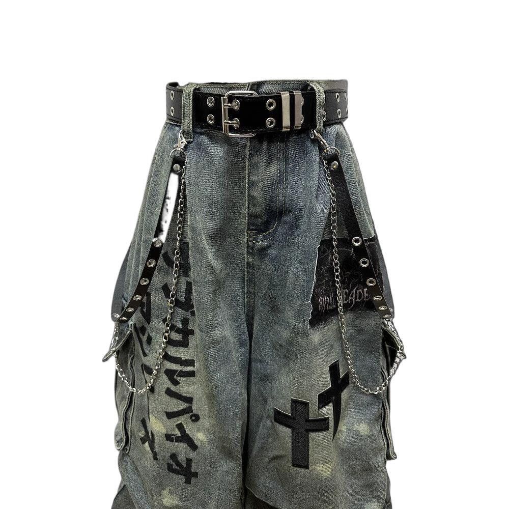 Japanese Brand women's cross cropped jeans Size 30" / US 8 / IT 44 - 2 Thumbnail