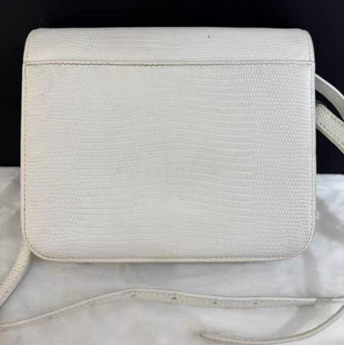 Balenciaga Balenciaga white B-logo lizard-textured box bag J38 Size ONE SIZE - 2 Thumbnail