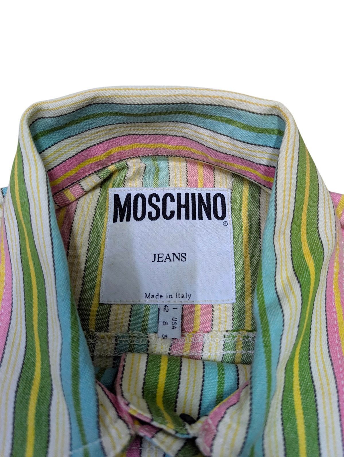 Moschino Moschino Multicolor Stripe Denim Jacket Size M / US 6-8 / IT 42-44 - 5 Thumbnail