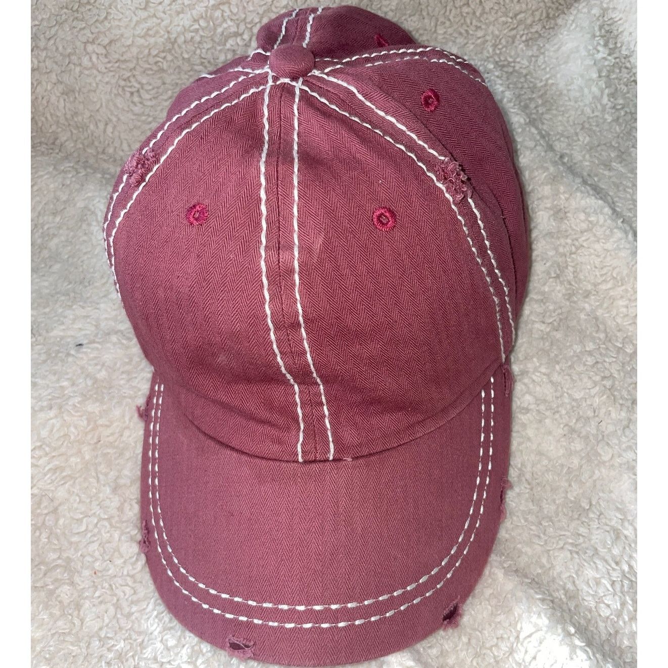 Other Distressed Burgundy Baseball Cap Size ONE SIZE - 1 Thumbnail
