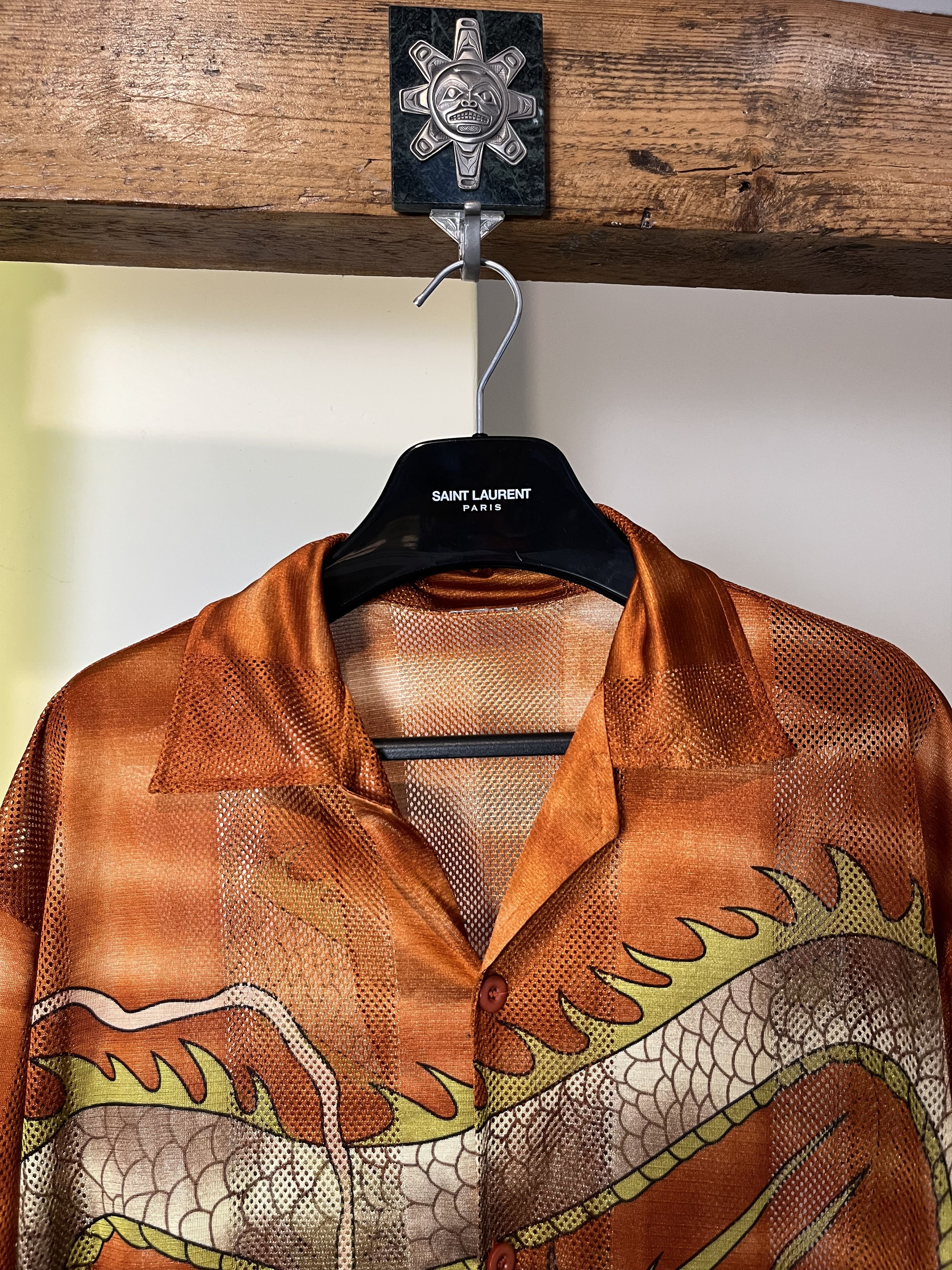 Japanese Brand × Vintage Vintage y2k Dragon Mesh Shirt Avant Garde Anime Crazy Size US XL / EU 56 / 4 - 4 Thumbnail