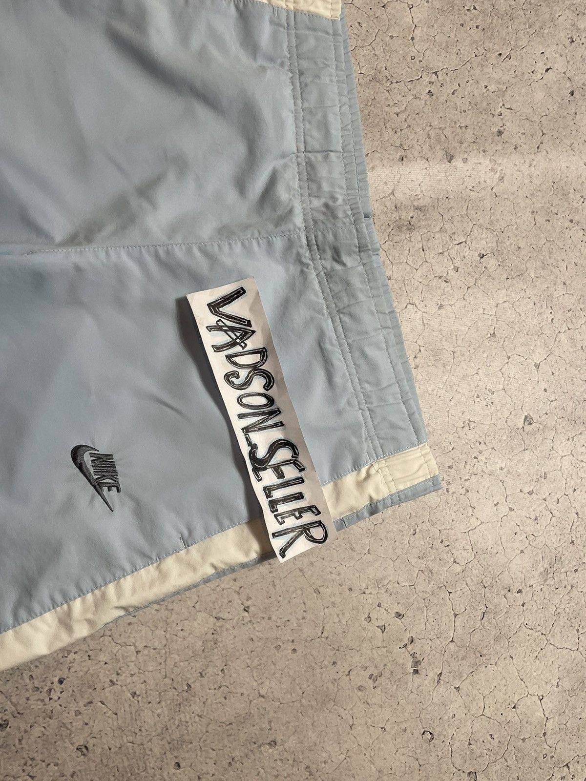 Nike × Vintage Vintage Nylon Blue Nike Drill Y2K Swoosh Shorts Size US 32 / EU 48 - 5 Thumbnail