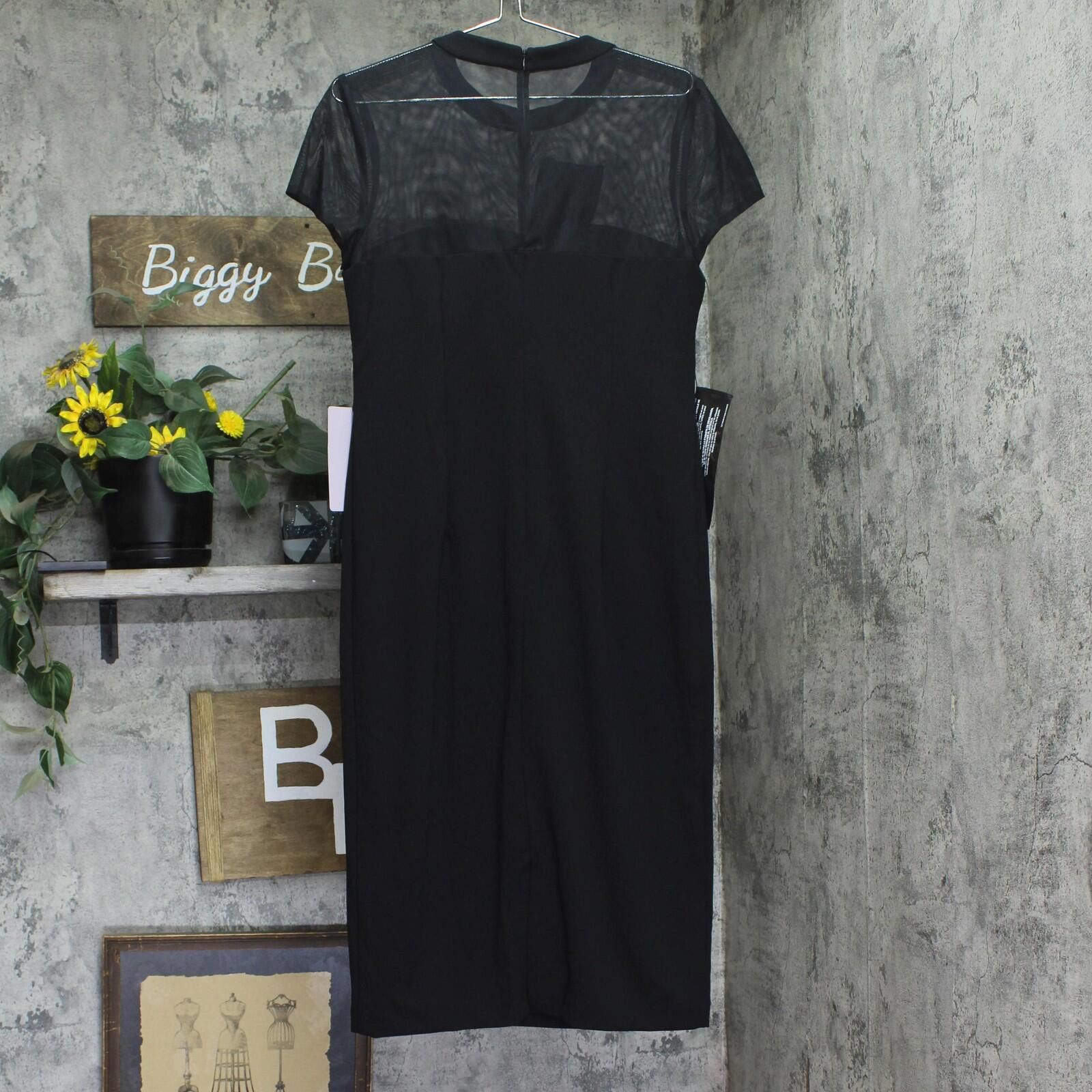 Other Js Collections Cocktail Mesh Sheath Dress 86113299 Black 10 Size L / US 10 / IT 46 - 2 Thumbnail