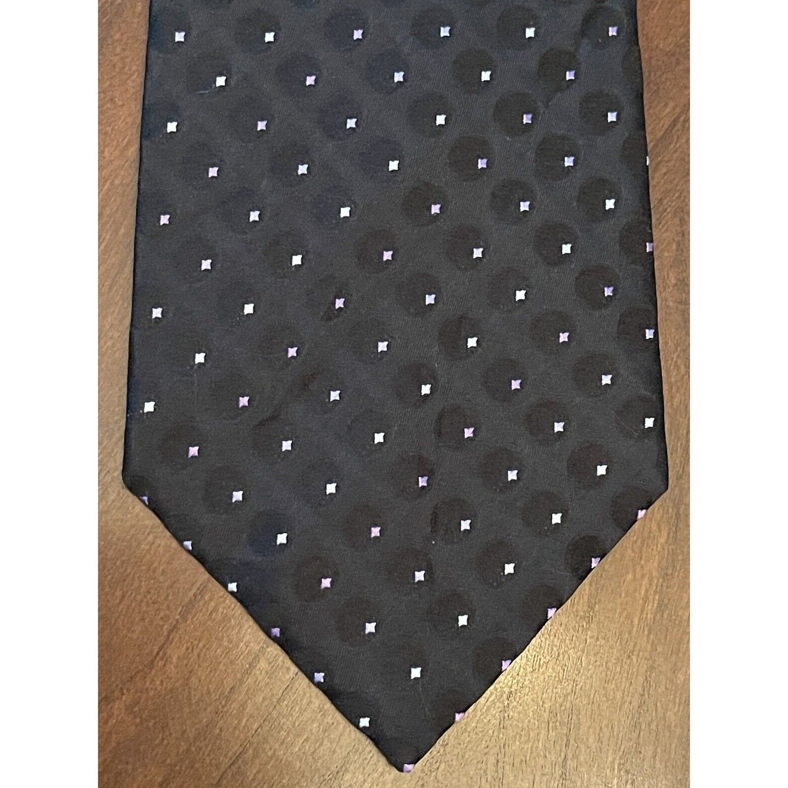 Geoffrey Beene Geoffrey Beene Black Purple HandMade 100% Silk Made In China Size ONE SIZE - 1 Thumbnail