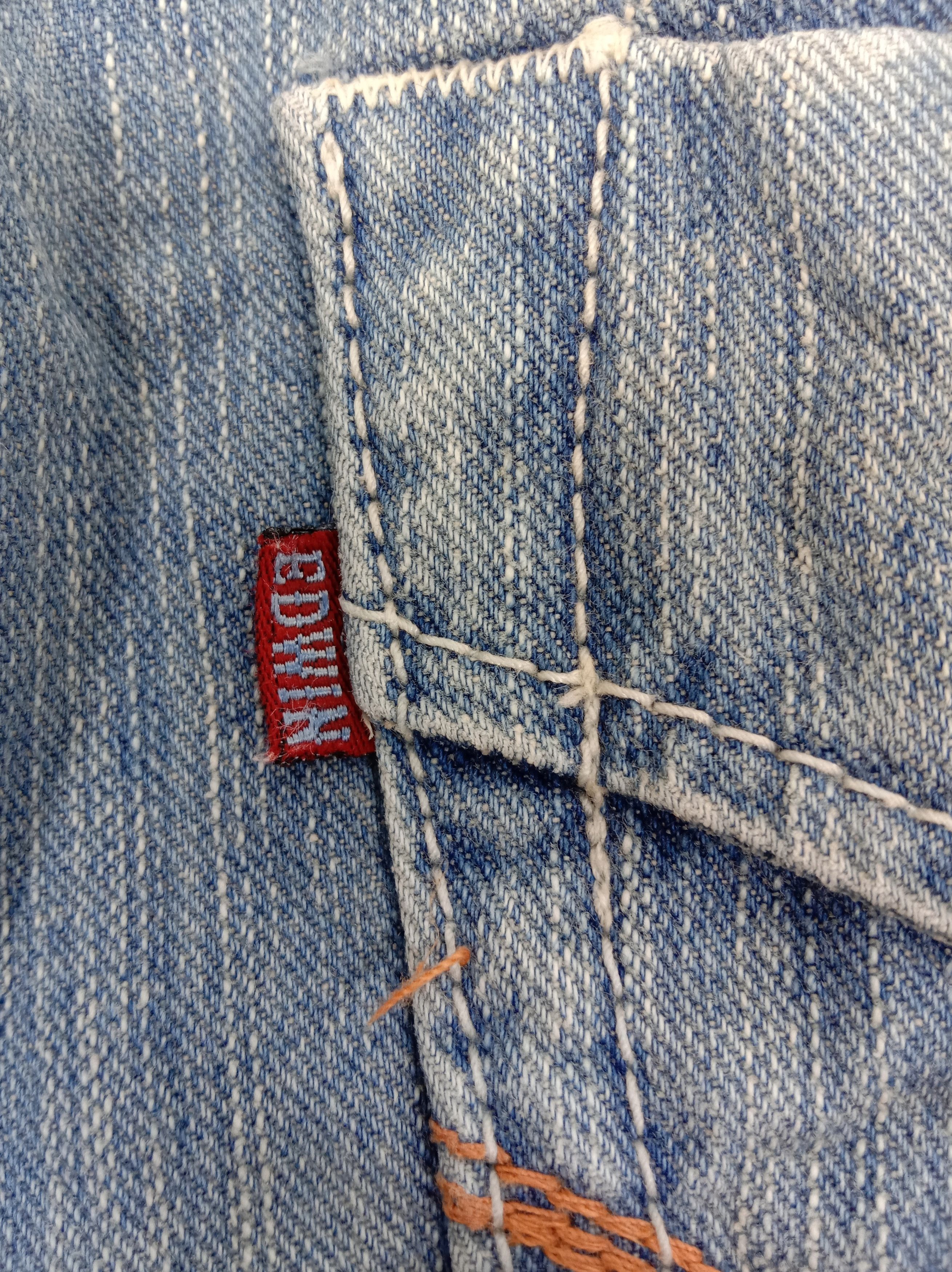 Edwin Vintage Edwin XV Buckle Back Patched Flare Jeans Size US 34 / EU 50 - 10 Thumbnail