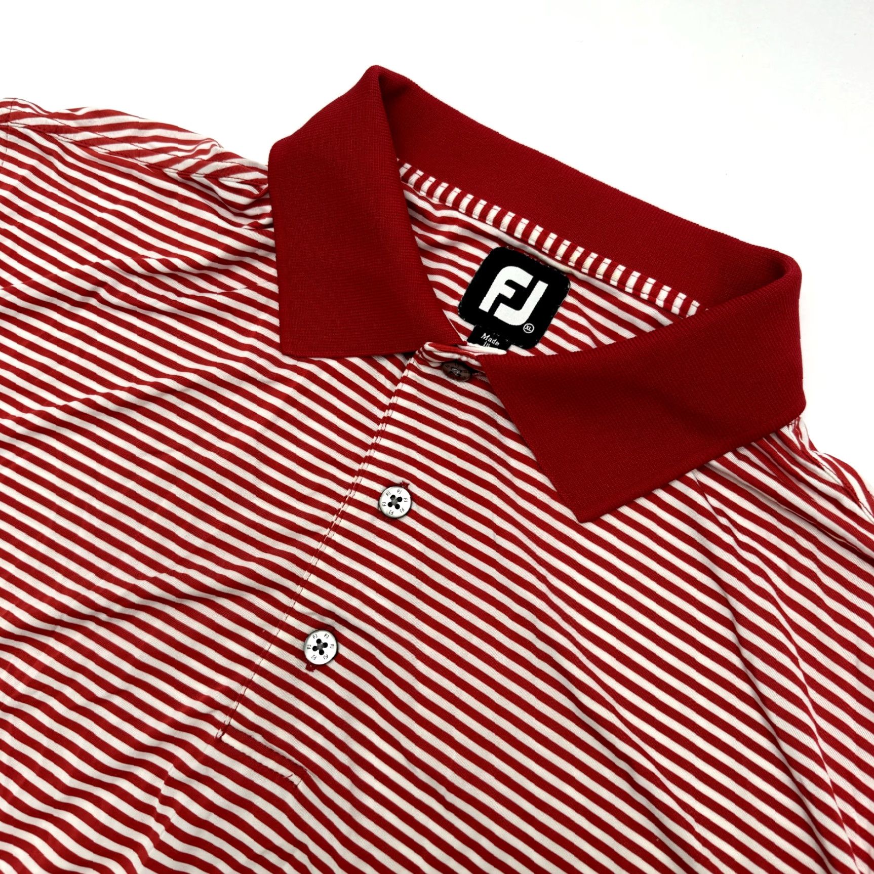 Footjoy Foot Joy FJ Mens XL Red Striped Athletic Polo Shirt Golf Size US XL / EU 56 / 4 - 2 Thumbnail
