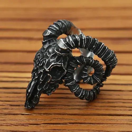Jewelry Goat Skull Ring Size ONE SIZE - 3 Thumbnail