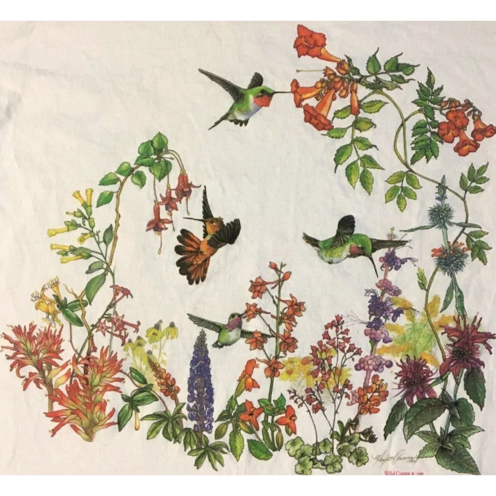 Vintage Vtg Bird Flower Art Faded AOP Shirt XL Nature Wildlife Grunge Vaporwave 90s Y2K Shirt Mens XL White Vintage Bird Flower AOP T-Shirt Size US XL / EU 56 / 4 - 3 Thumbnail
