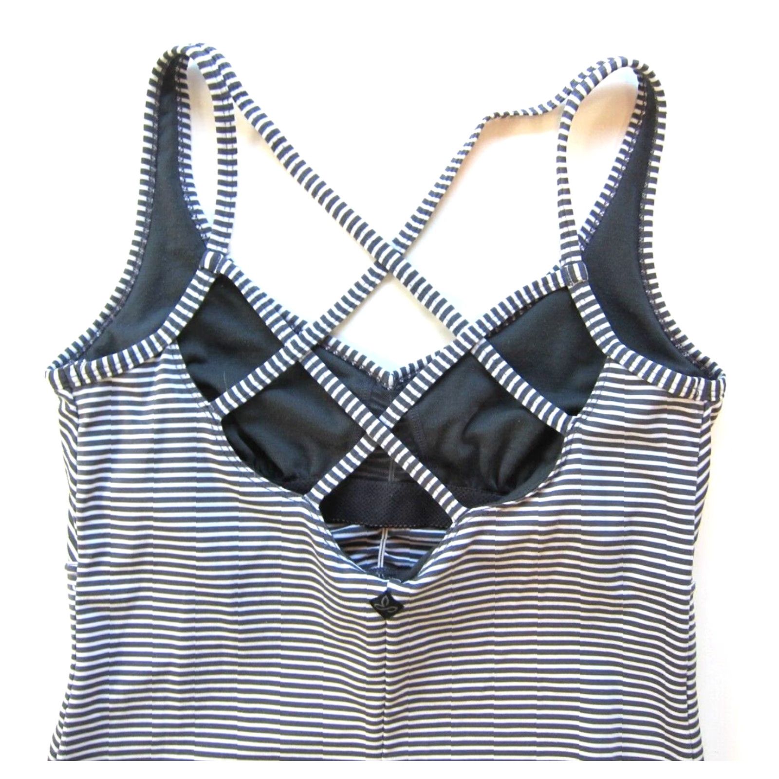 Prana VINTAGE PrAna Grey White Stripe Stretch Built In Bra Active Tank Slip Dress Small Size S / US 4 / IT 40 - 5 Thumbnail