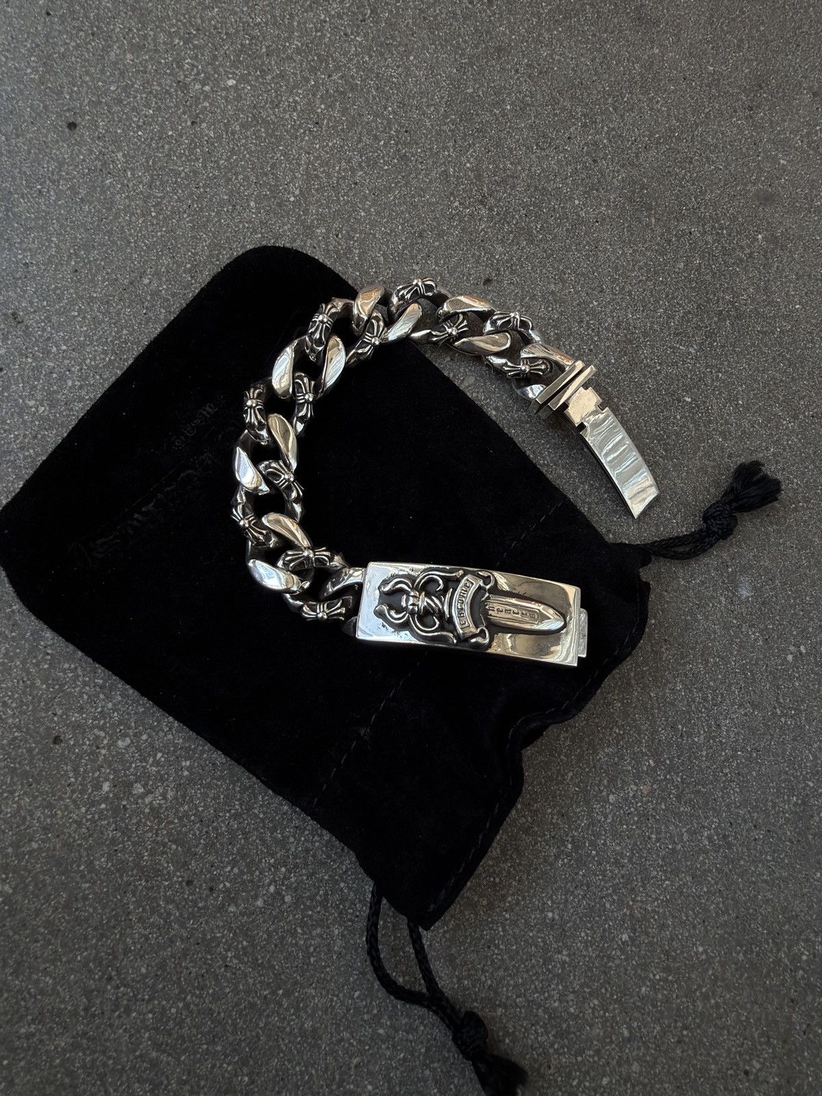 Chrome Hearts SUPER RARE! Chrome Hearts Fancy Link Dagger ID Bracelet Size ONE SIZE - 1 Thumbnail