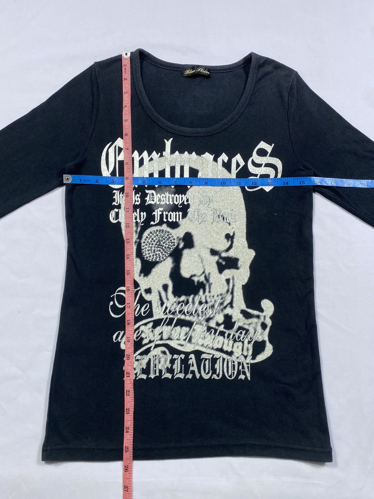 20471120 Blue Strive poem ghotic punk style long slevee Size US L / EU 52-54 / 3 - 9 Thumbnail