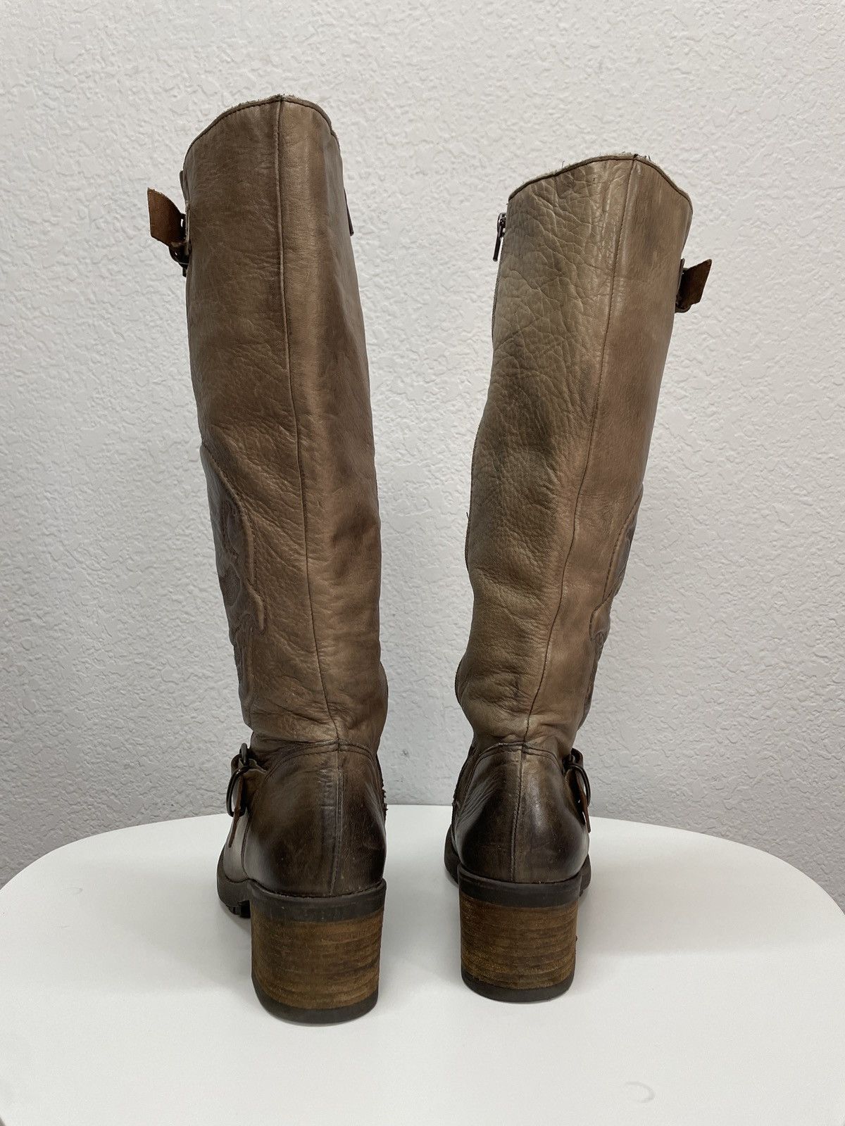 If Six Was Nine AS 98 Vibe Artisan Skull Leather Side Zip Ankle Biker Boots Size US 8 / EU 41 - 13 Thumbnail