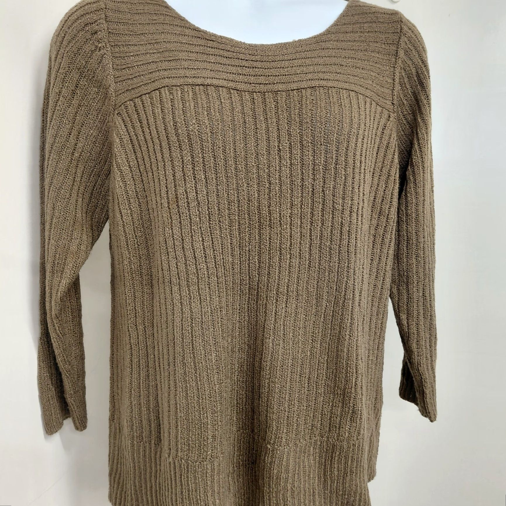 Avenue Avenue Design Sweater Women’s Size 18/20 Plus Brown Ribbed 3/4 Sleeve Knit Pullover All Seasons Size XXL / US 16-18 / IT 52-54 - 3 Thumbnail